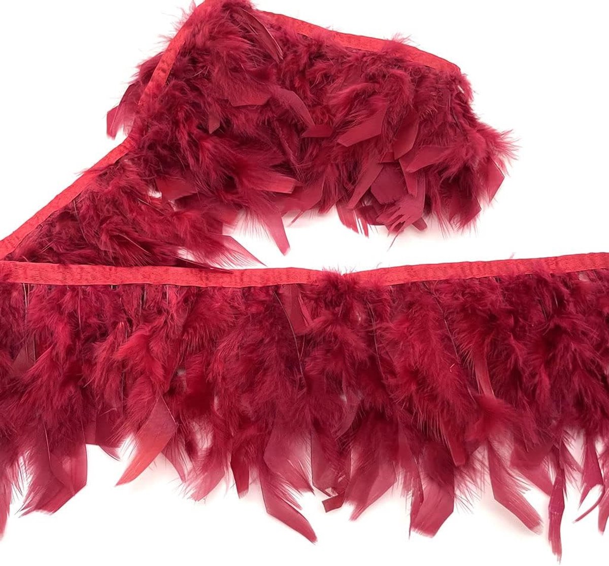 Veren franje trim 2 yards - Bourgondië - decoratieve afwerking - ideaal voor feestkleding - ShopVlot