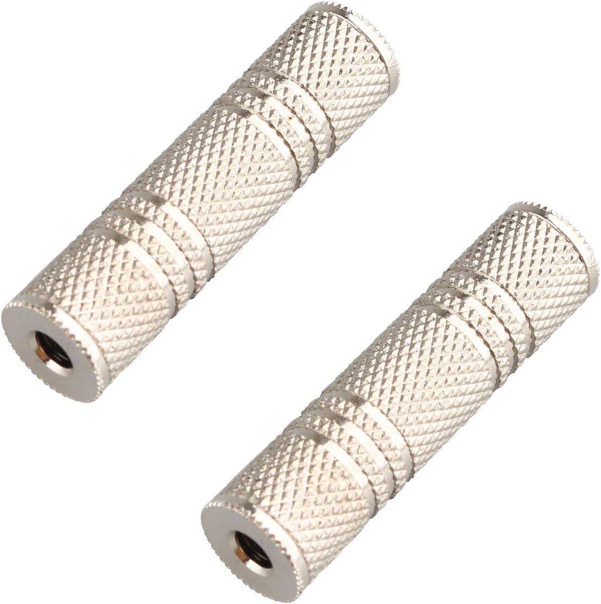 3.5mm Adapter Stereo Jack Female - 2 Stuks - Nikkelgeplateerd Metaal - Eenvoudig te verbinden - ShopVlot