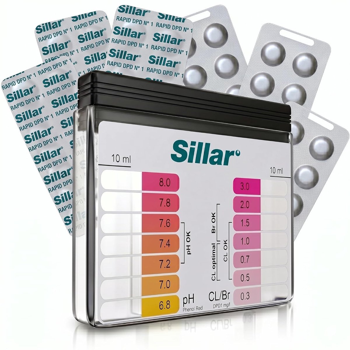 pH en chloor water tester - draagbaar - gescheiden meetkamers - nauwkeurige waterkwaliteitscontrole - ShopVlot
