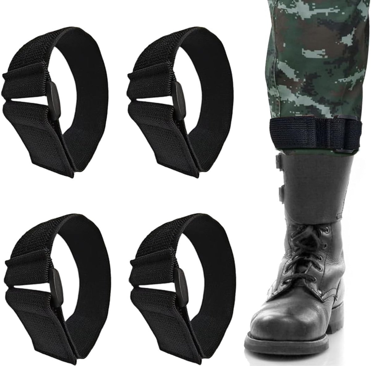 Broekclips set van 4 - elastische band - niet-slip - ideaal voor fietsen - ShopVlot