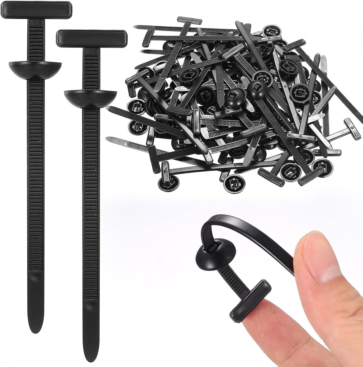 Kabelbinders Zwart - Nylon Gespen - Bevestigen en Organiseren - Zelfborgend Mechanisme - 100 Stuks - Zwart