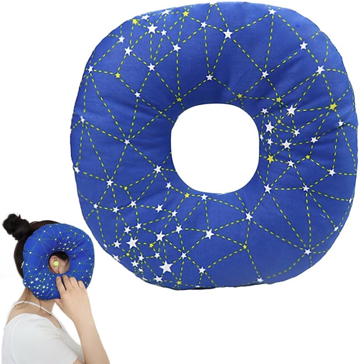 Piercing Pillow with Hole, Donut Pillow for Ear Pain, Piercing Pillow, Ear Pillow, Sleeping Ring for Side Sleepers for - ShopVlot