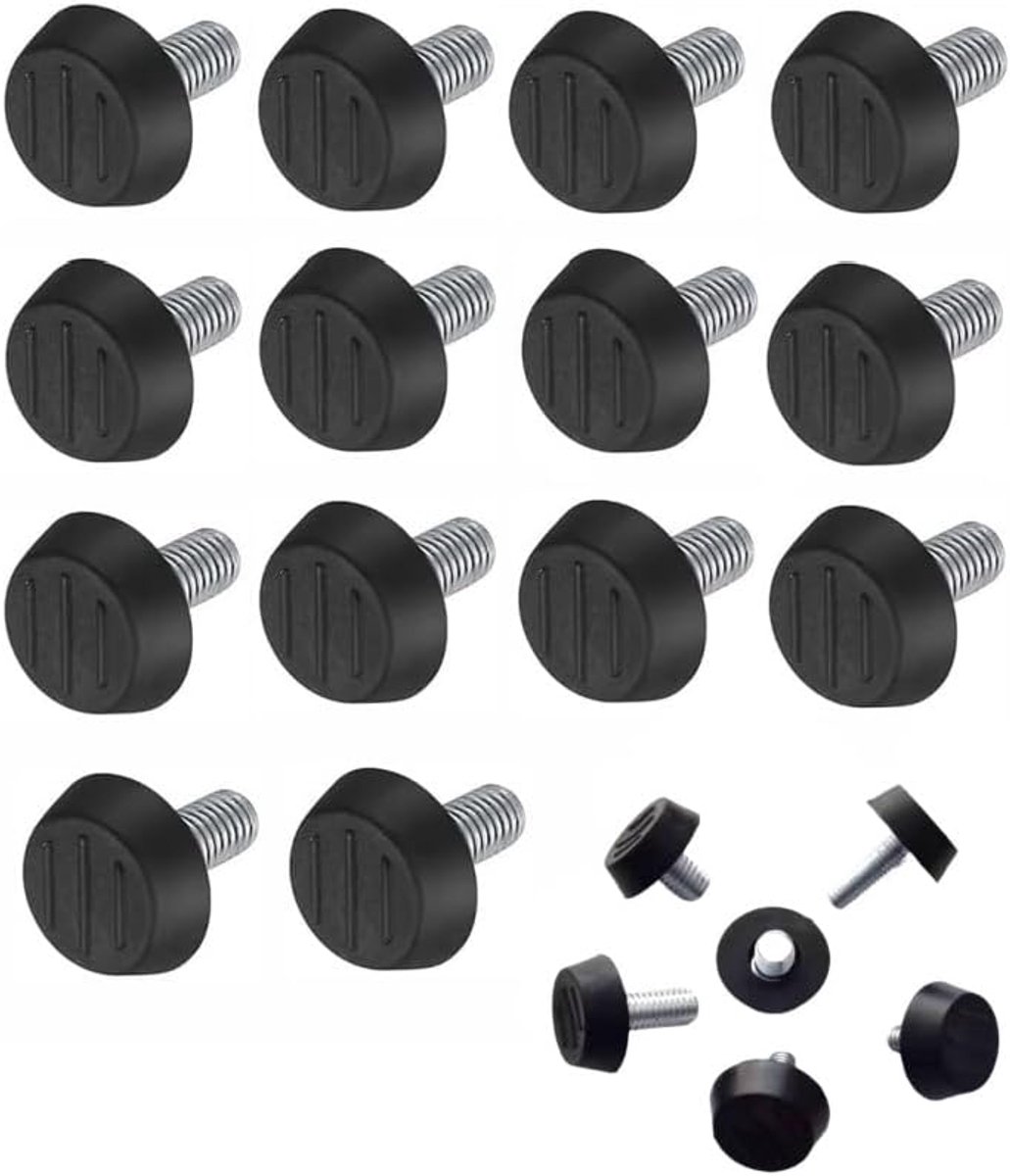 45 x Furniture Legs with Adjustable Screw, Adjustable Base with Screw M8, Noise Reducing, Leveling Legs for Furniture - ShopVlot