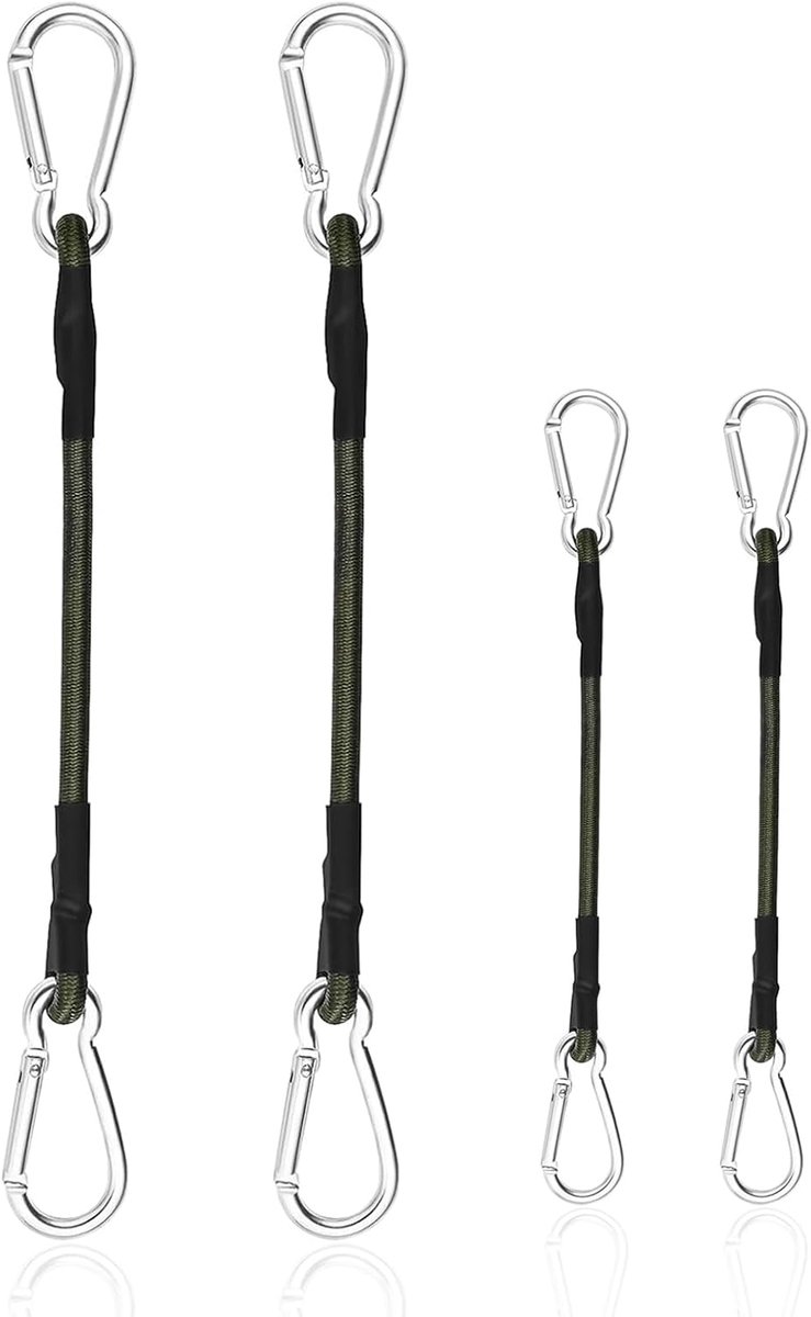 4 x Carabiner Expanders with Carabiner Hook 30 cm / 60 cm Luggage Tensioner Rubber Tensioner Extra Strong Straps with - ShopVlot