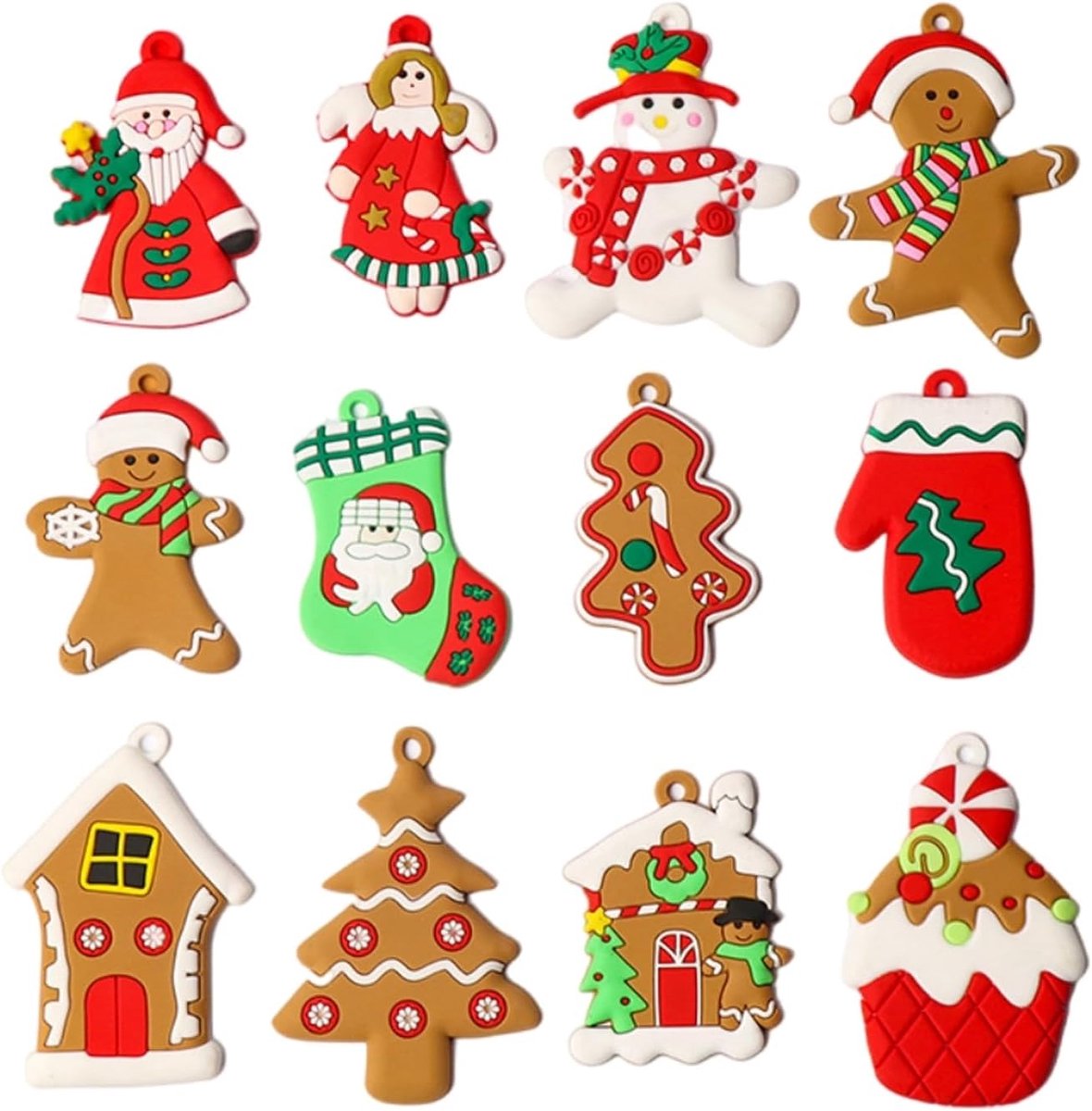Christmas Tree Decorations Hanging Charms with Lanyard, Gingerbread Men Hanging Ornament for Christmas Tree Christmas - ShopVlot