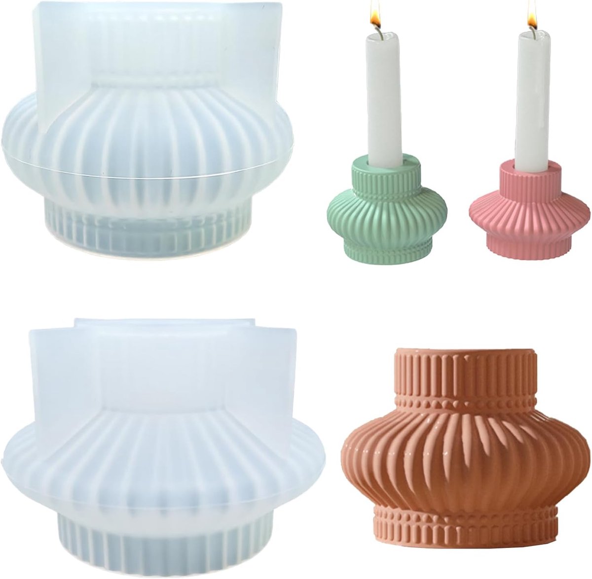 2 Pcs Silicone Shape Candle Holder Stick Candles Stand Silicone Mold Casting Rod Candles Holder Concrete Casting Mould - ShopVlot
