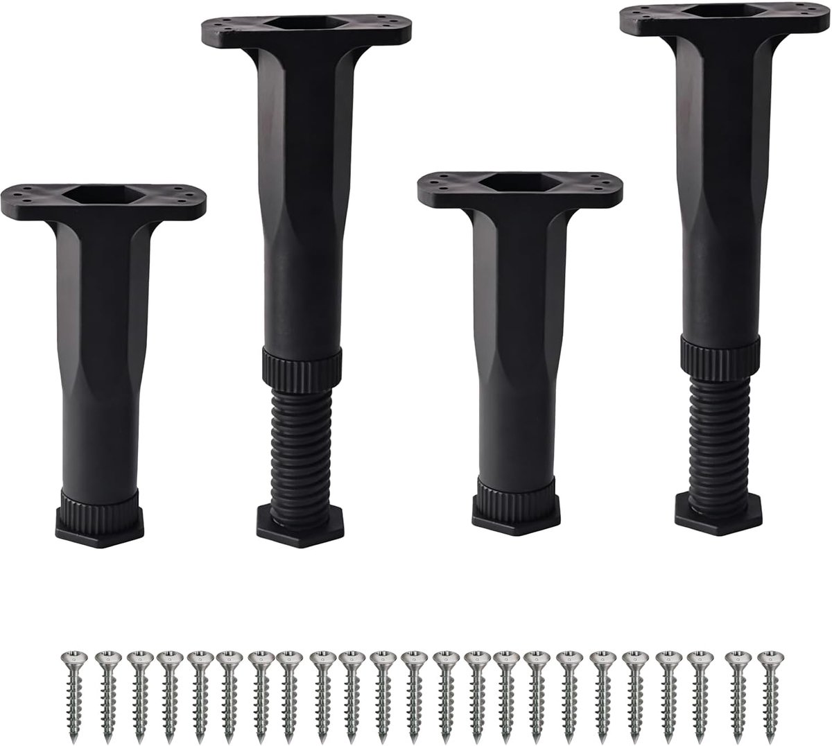4 Pcs Furniture Legs, Adjustable Legs for Furniture, Height Adjustable Legs, 5.9-11.22in, Suitable for Beds, Tables - ShopVlot