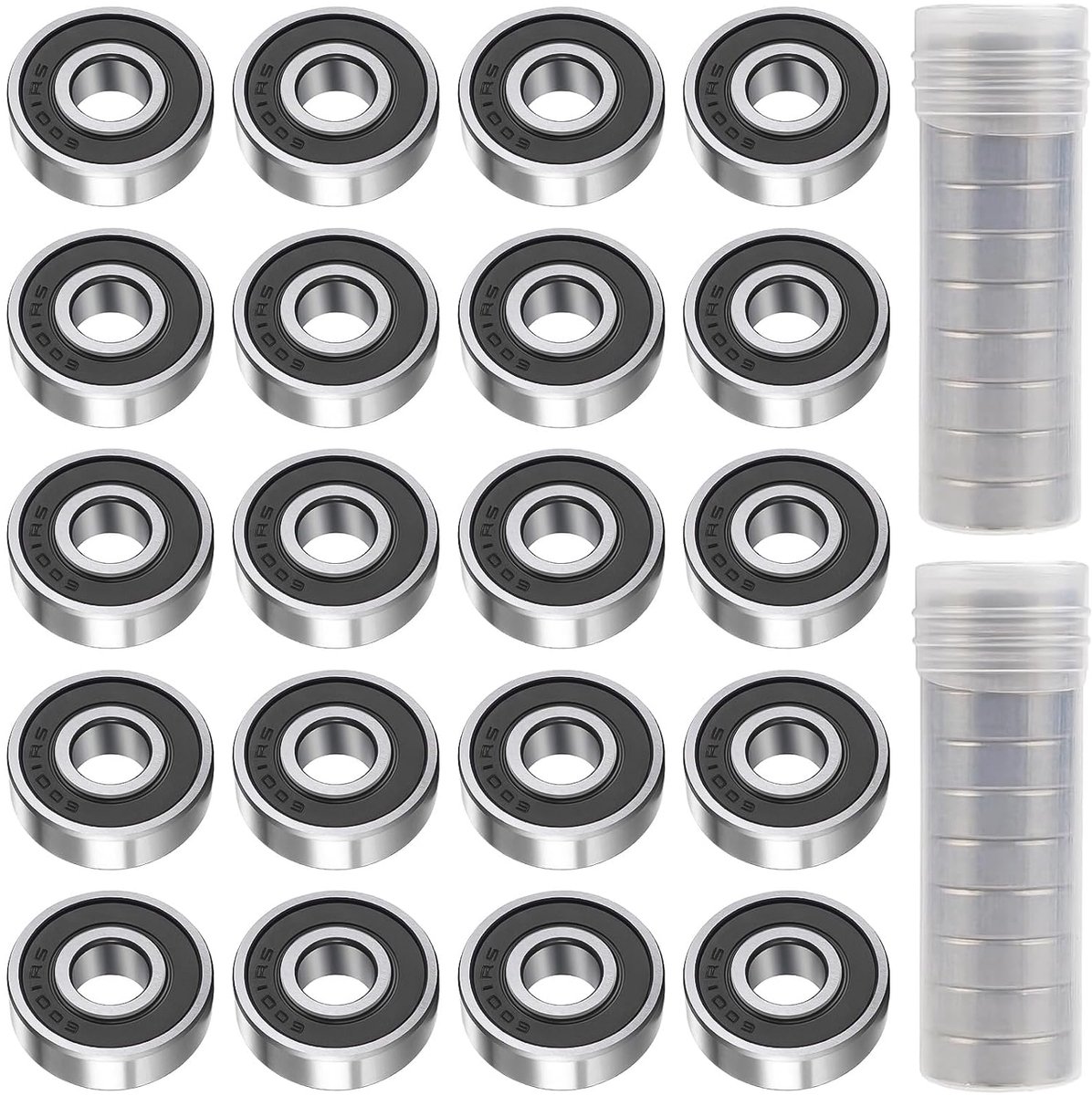 20 Pieces 6001-2RS Ball Bearing, Ball Bearings 12 x 28 x 8 mm Double Blind for Towers/Motors/3D - ShopVlot