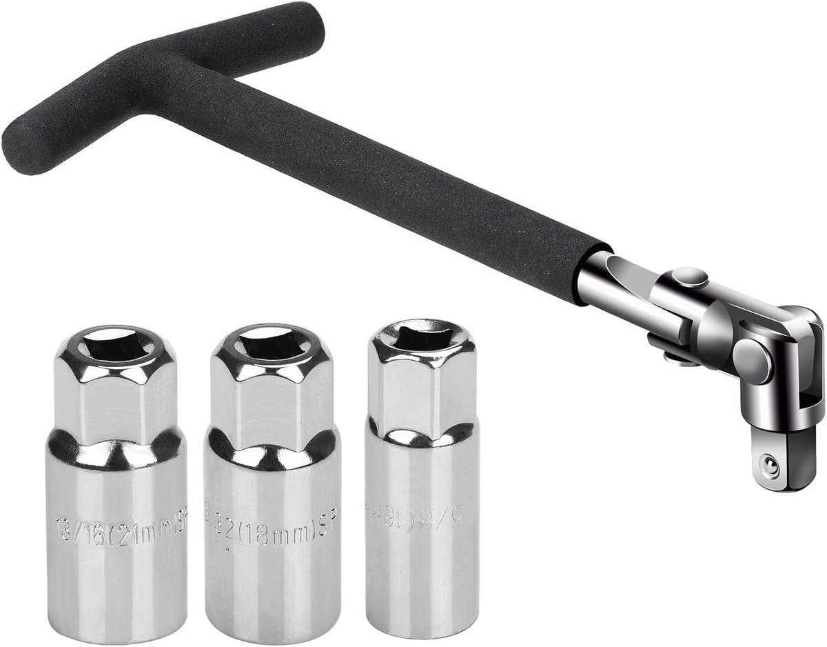 Spark Plug Socket 16/18/21 mm - Ignition Card Wrench Set with Ignition Card Wrench 16 mm, Ignition Card Wrench 18 mm - ShopVlot