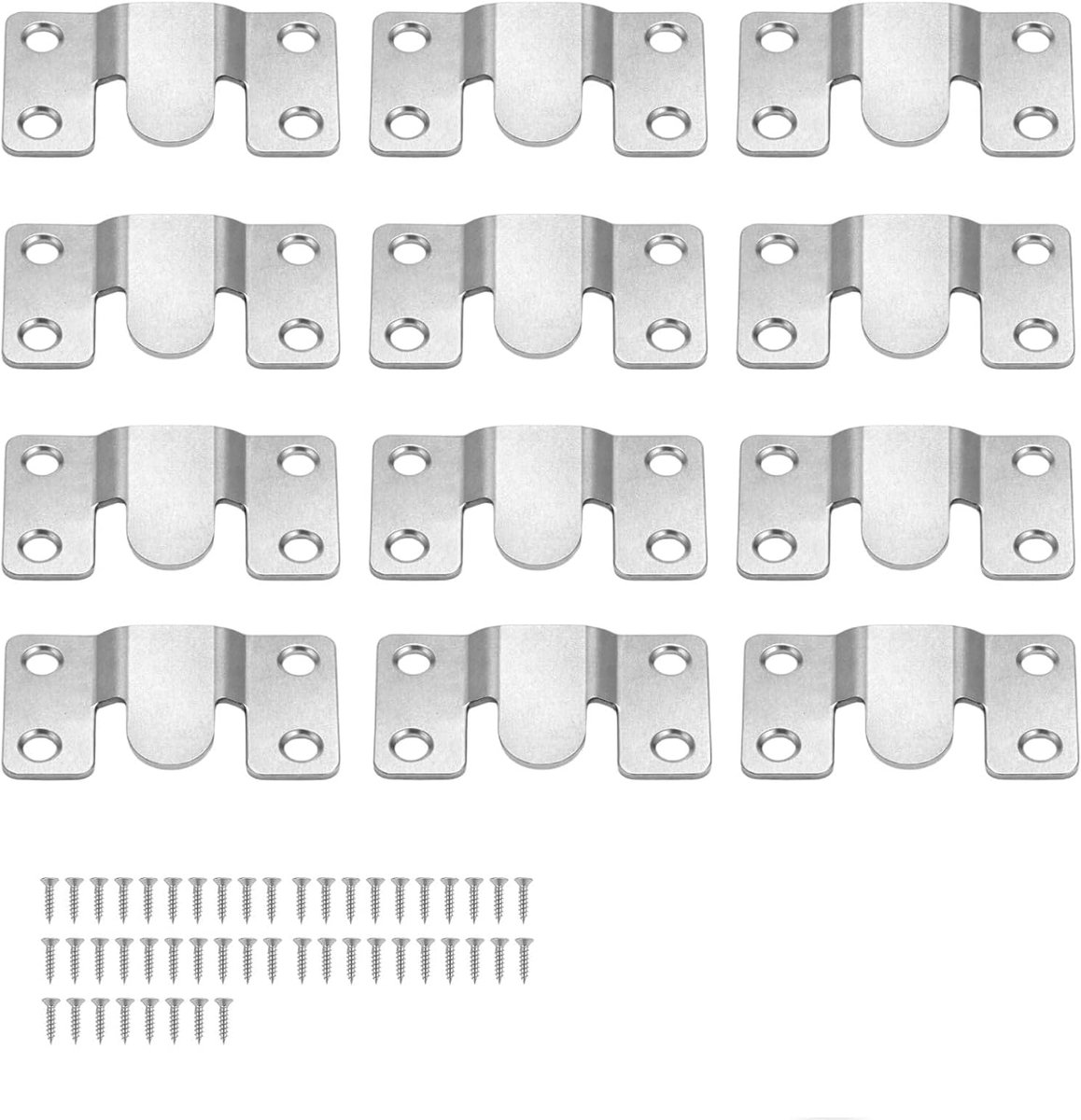 24 stuks (12 paar) inbouwhaken, bevestigingen voor frame van roestvrij staal, bevestiging voor inbouwwandframe - ShopVlot