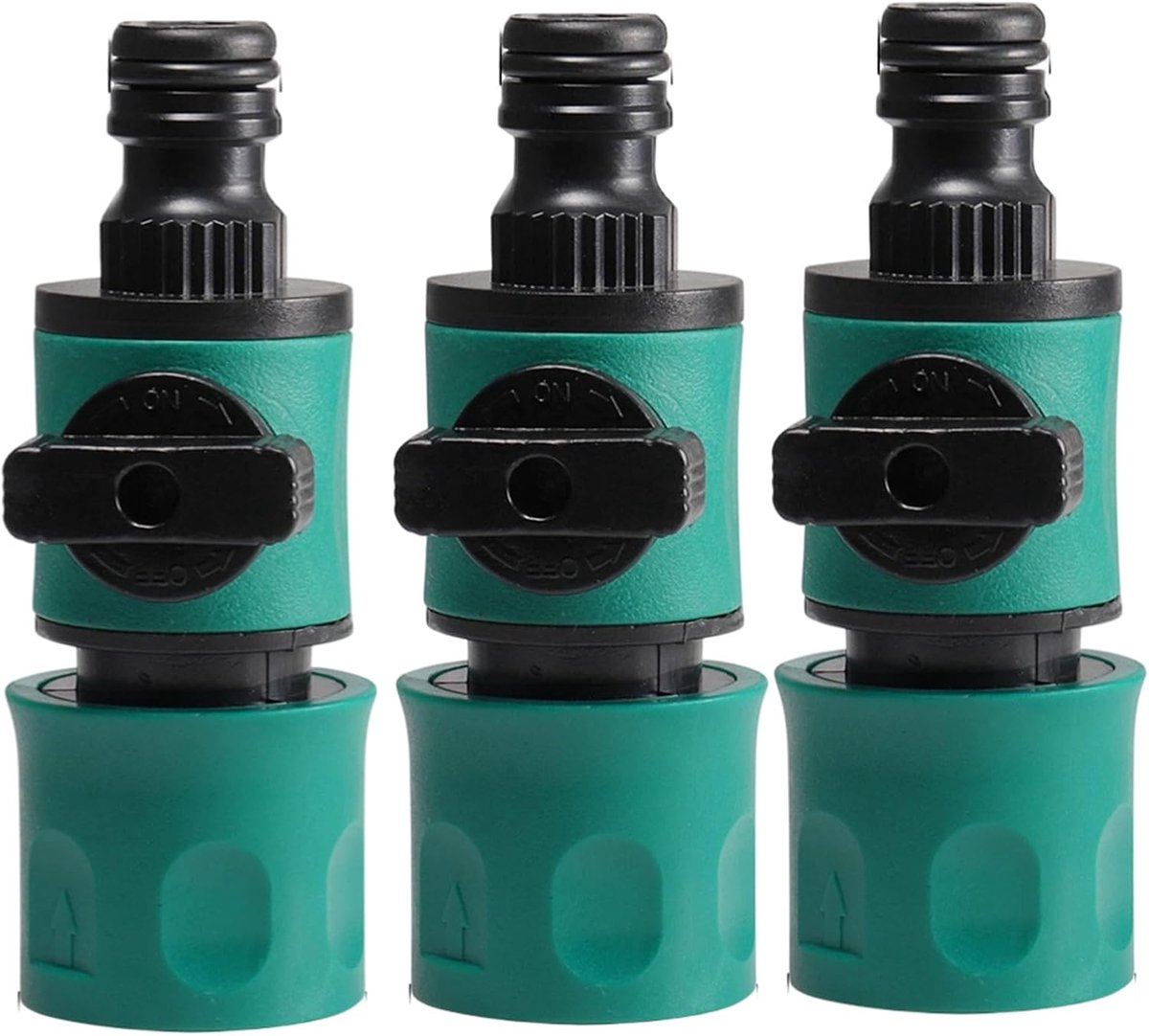 Set van 3 tuinslangkoppelingen met regelventiel, snelkoppeling, afsluitventiel 1/2 inch, robuuste wateraansluiting van - ShopVlot