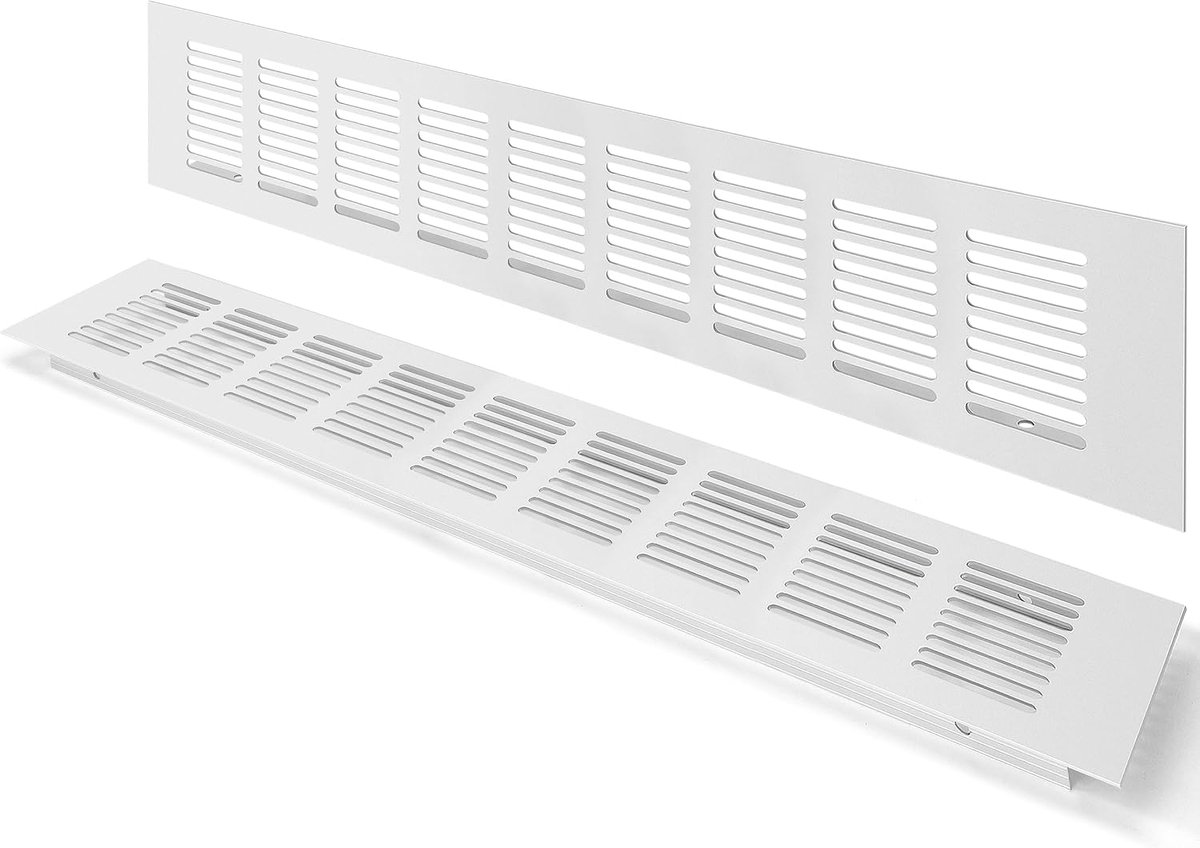 Ventilatie rooster 80 x 400 mm - Aluminium - Corrosiebestendig - Ideaal voor kastventilatie - ShopVlot