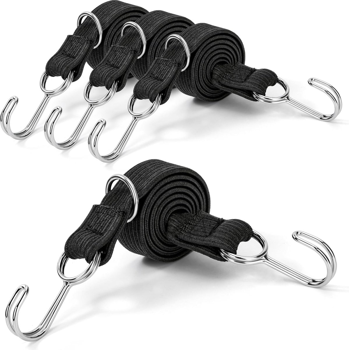 Tension rubber met haken - platte spanbanden - extra sterke elastische banden - voor bagagebeveiliging - ShopVlot