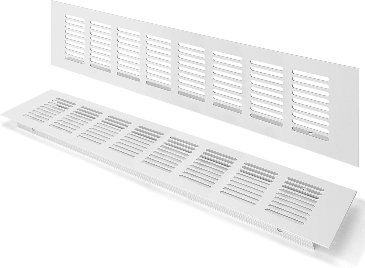 Ventilatierooster 80 x 350 mm - Aluminium - Corrosiebestendig - Ideaal voor kasten - ShopVlot