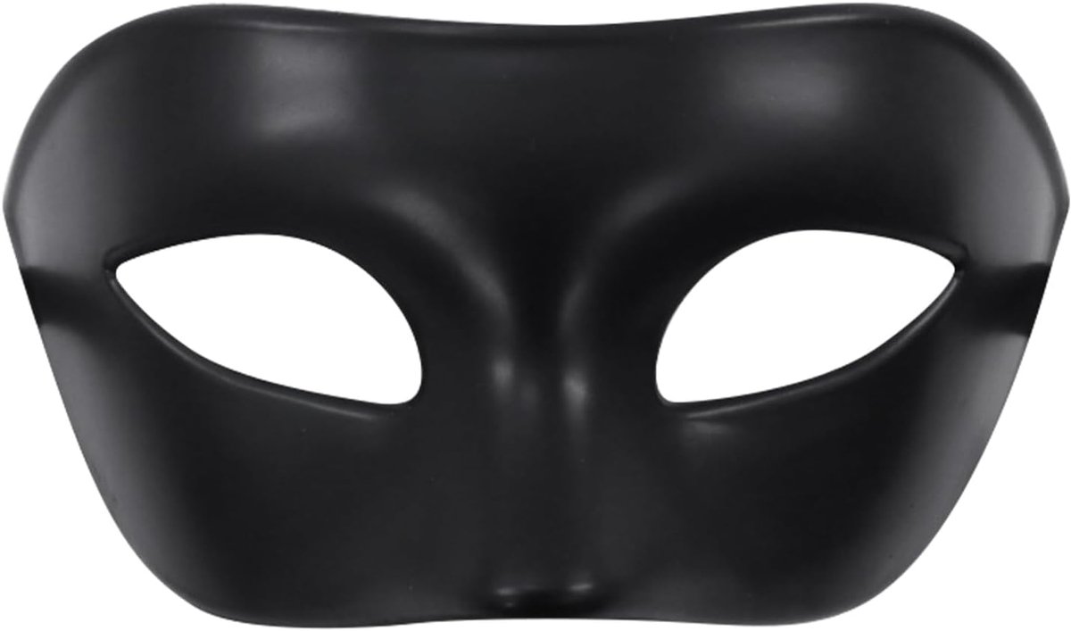 Halfgelaatmasker zwart - retro stijl - voor mannen en vrouwen - perfect voor carnaval of cosplay - ShopVlot