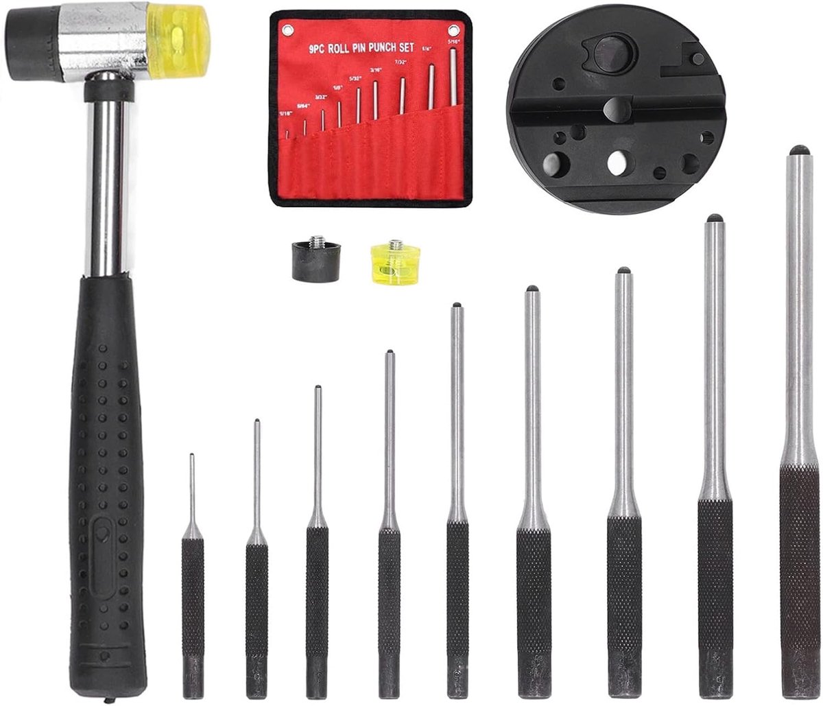 Rolpenne set 9-delig - roestvrij staal - knurl-handvat - voor machineherstellingen - ShopVlot