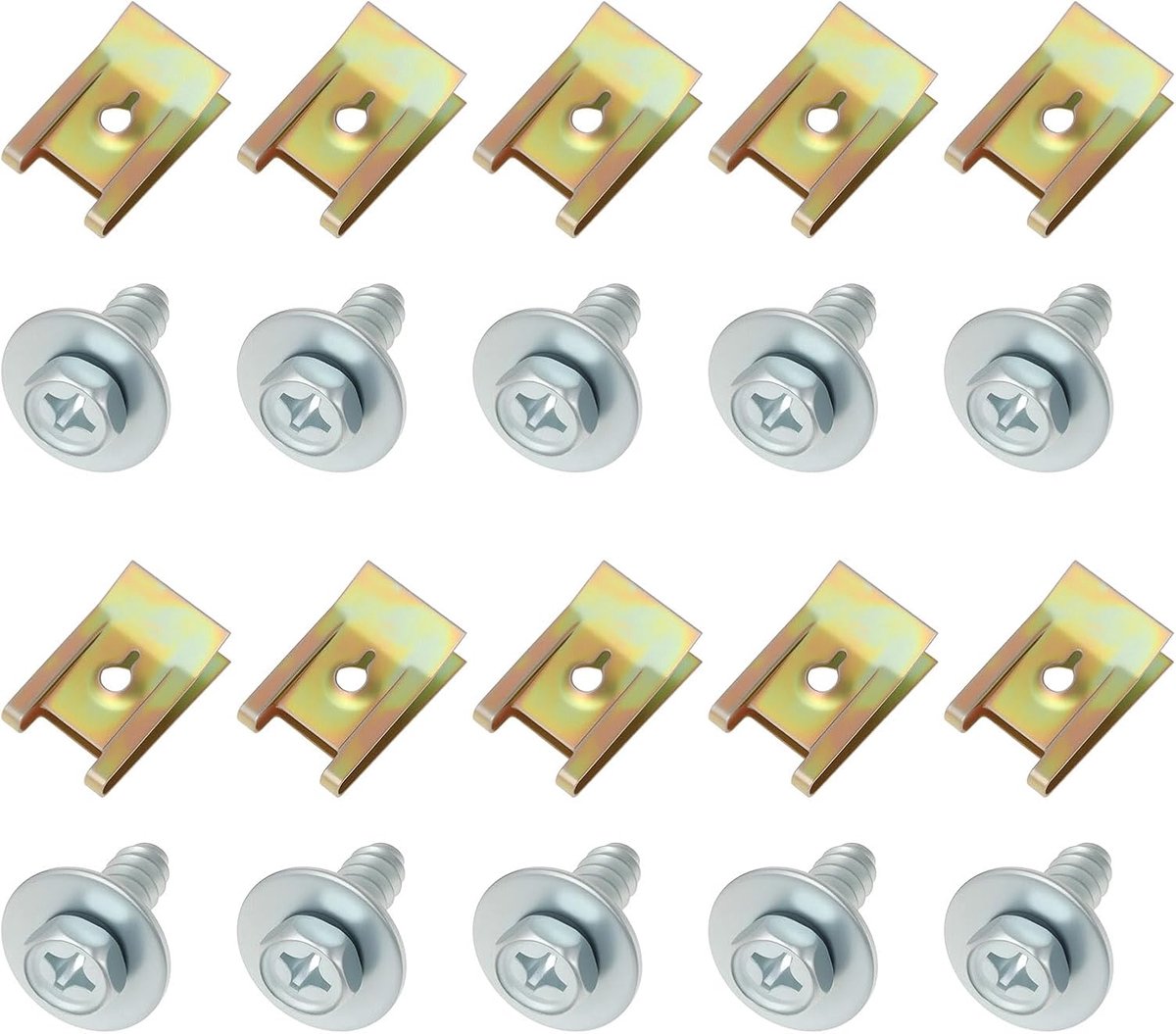 Motorcover onderplaat schroeven 20 stuks - inclusief moerclips - duurzame constructie - ShopVlot