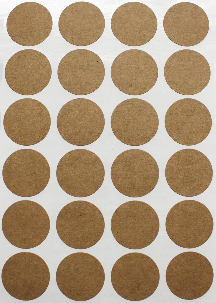 Ronde stickers 25mm - Bruin (Kraft) - 120 stuks - Multifunctioneel label - ShopVlot