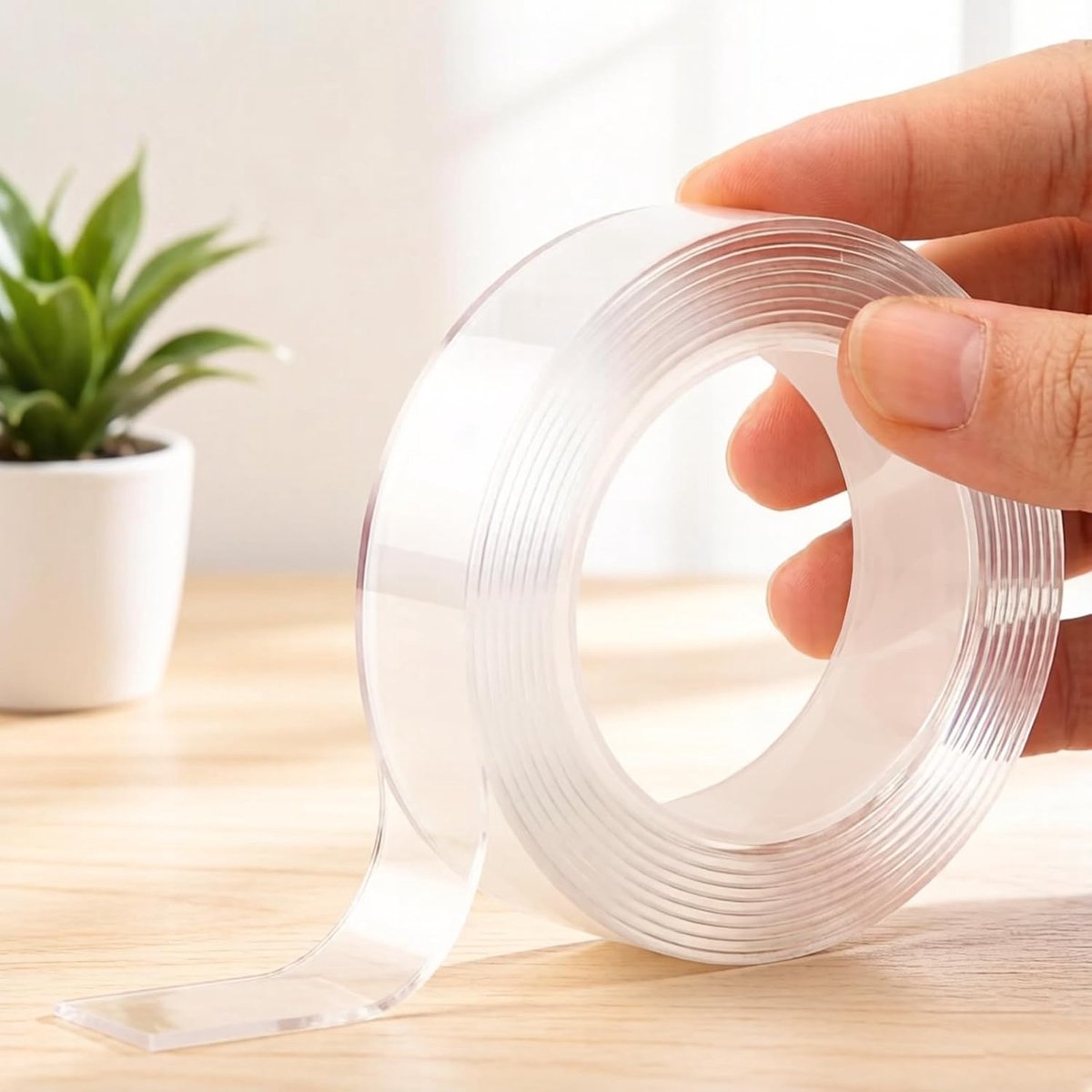 Nano tape dubbelzijdig extra sterk 3cmx3m - transparant - herbruikbaar - ideaal voor ophangen zonder boren - ShopVlot