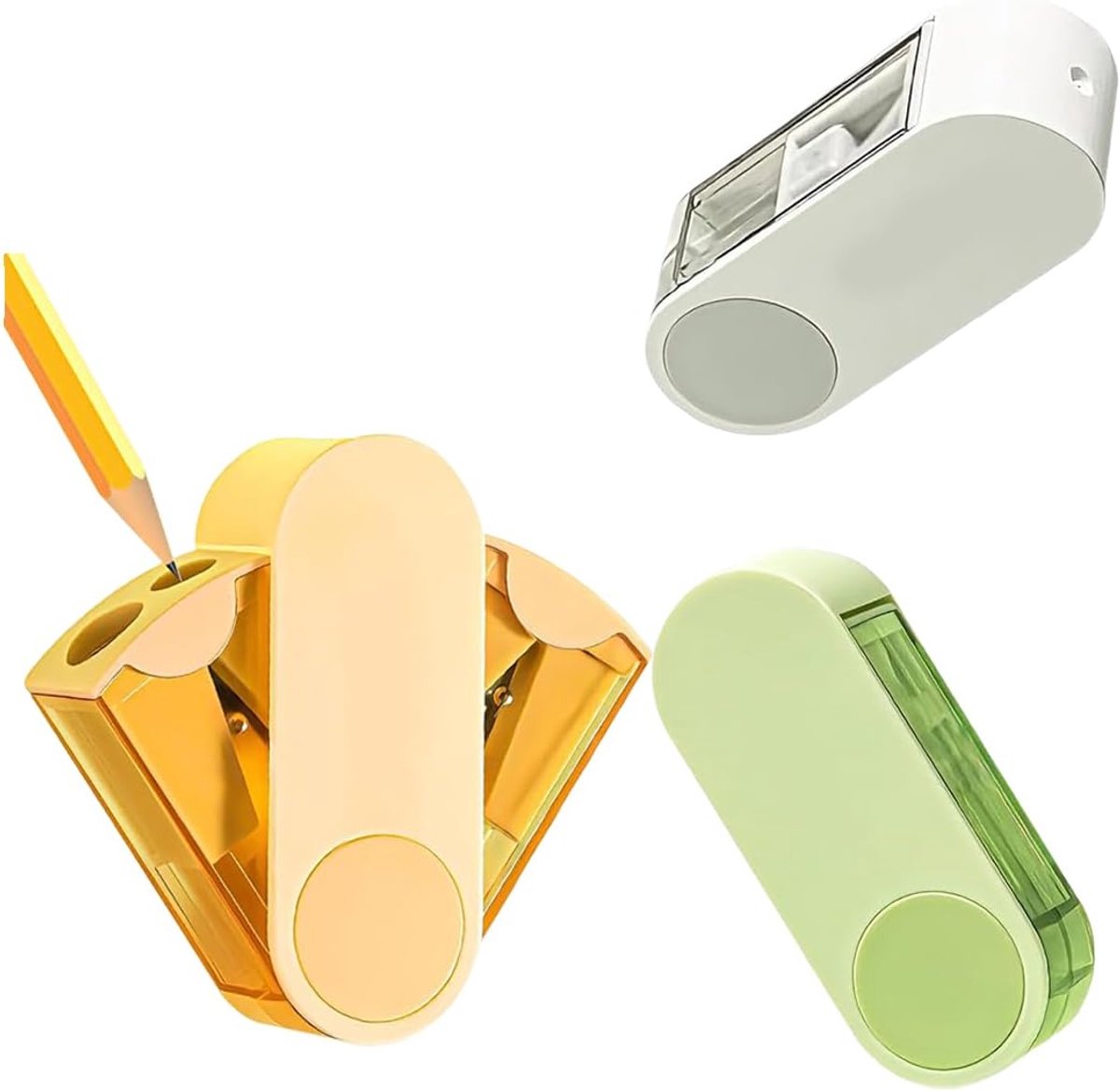 Puntenslijperset 3-delig - multifunctioneel - met opvangbak - ideaal voor school en kantoor - ShopVlot