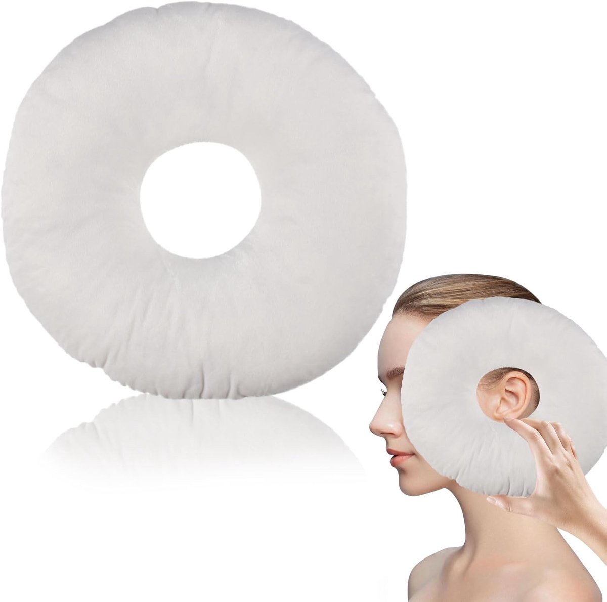Donutkussen met gaatje - 23 x 23 cm - zacht materiaal - verlichting van oor pijn - ShopVlot
