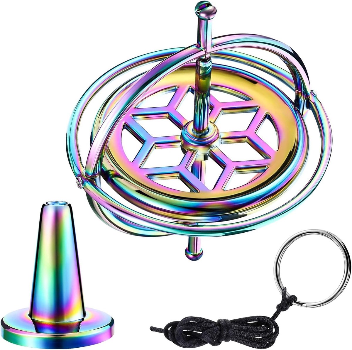 Gyroscoop - kleurrijk met metalen frame - anti-gravity balansspel - stressverlichting - ShopVlot
