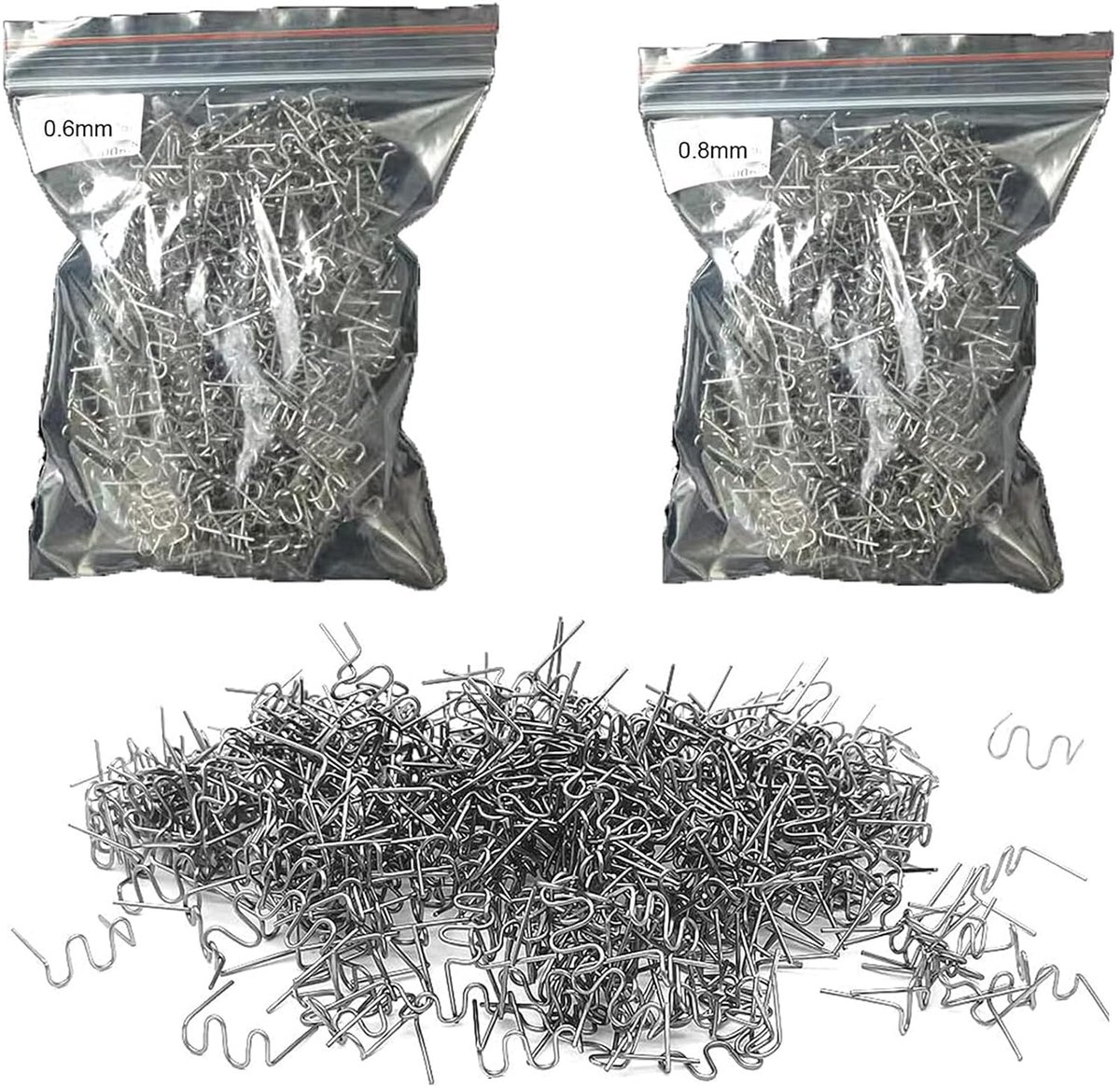 Papierclips 1000 stuks - RVS 0.8mm en 0.6mm - Voor lassen en reparaties - Eenvoudig in gebruik - ShopVlot