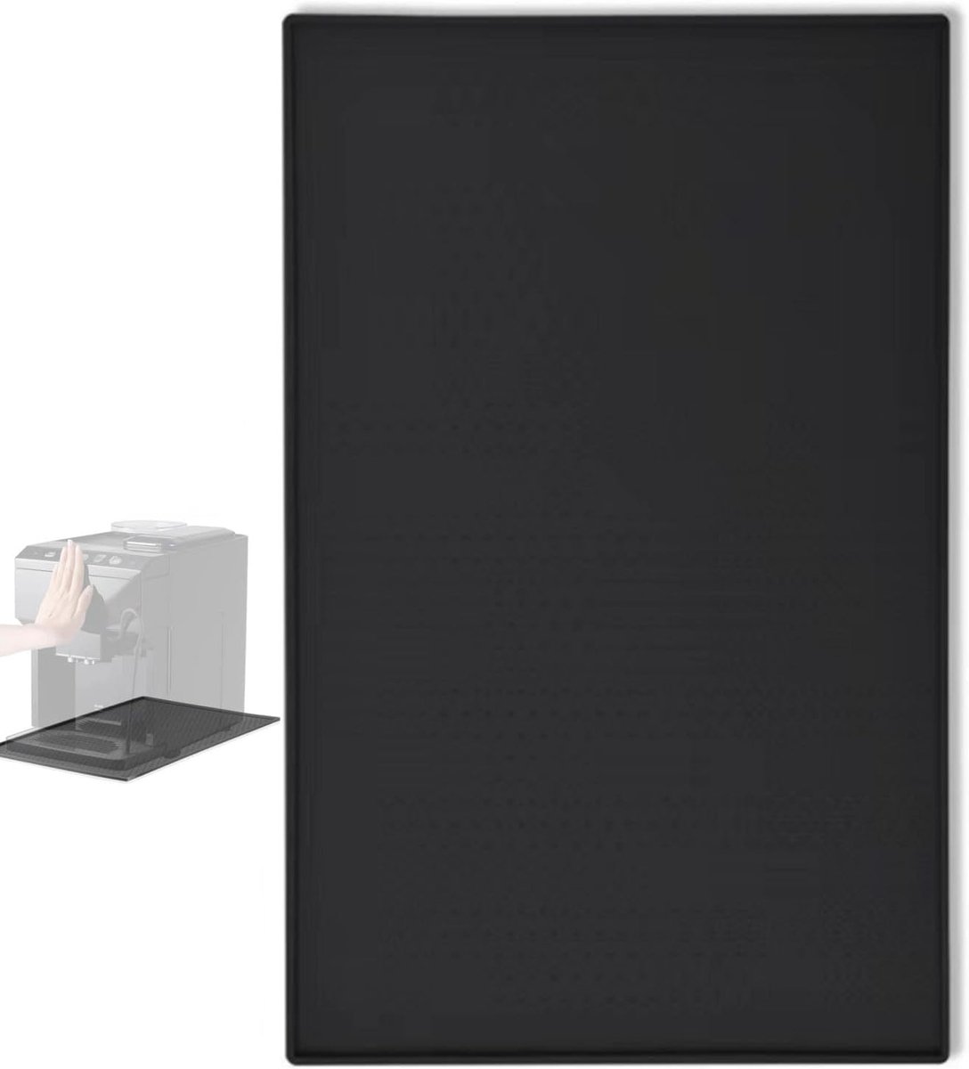 Koffiemachine Mat - Groot Waterdicht Antislip Stamping Mat - Zwart - Vermindert Trillingen en Vangt Koffiedruppels - ShopVlot