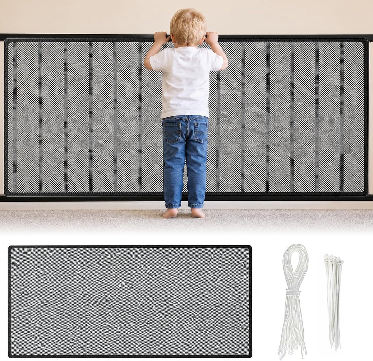 Trapbeschermingsnet 300 x 79 cm - Kindveiligheidsnet - Nylon touw - Voorkomt vallen van kinderen en huisdieren - ShopVlot
