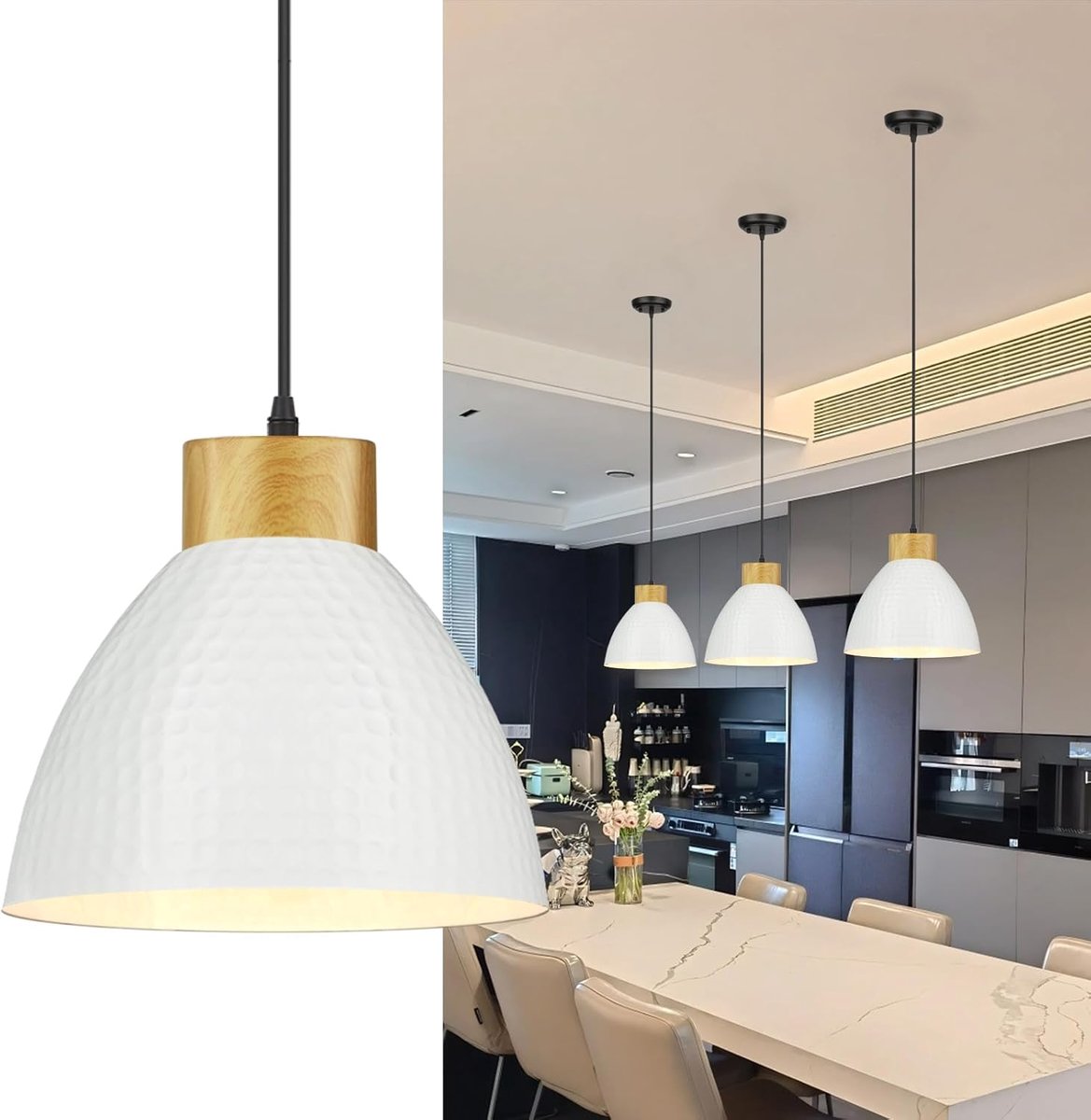 Hanglamp 10,2 Inch - Rustieke stijl - Moderne metalen lampenkap - Ideaal voor keuken - ShopVlot