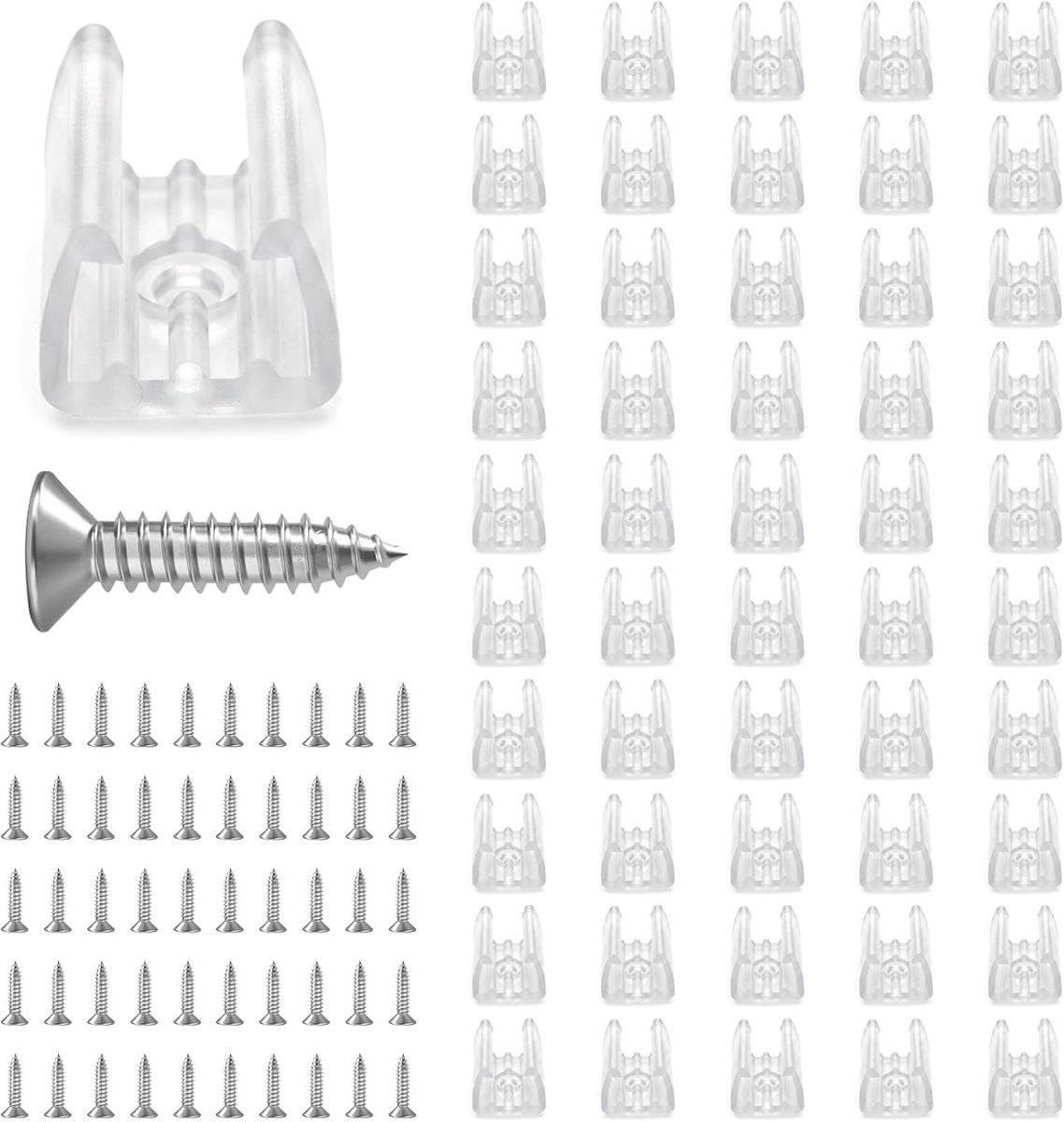 Ledstriphouder 50 stuks - witte bevestigingsclips - waterdicht voor binnen en buiten - veilige montage - ShopVlot
