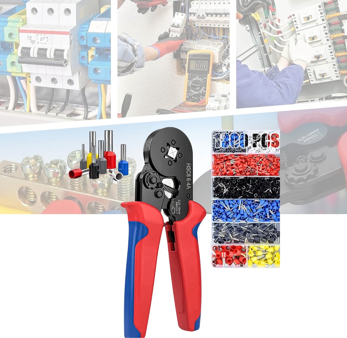 Zavio® Adereindhulstang - Krimptang set - Kabelschoentang