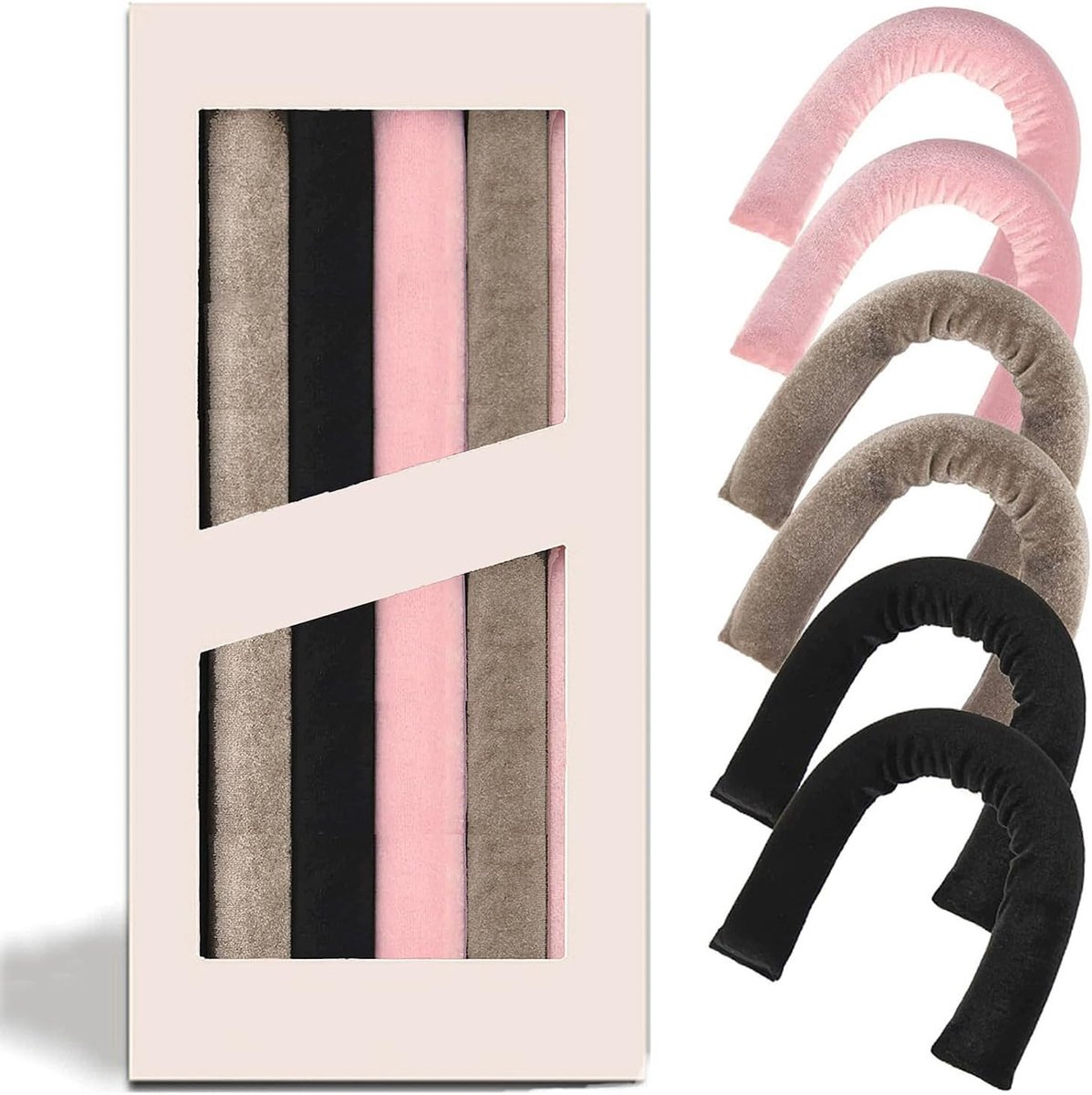 Krulspelden zonder hitte - 6 stuks - elastische spons met flanel - comfortabele nachtkuren - ShopVlot