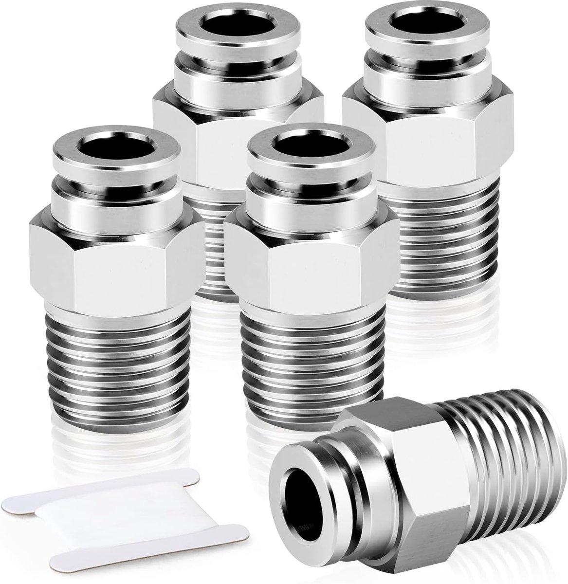 5pcs 8mm tube OD X 3/8" BSP threaded outer bend stainless steel 304 push-in fittings pneumatic push-in fitting - ShopVlot