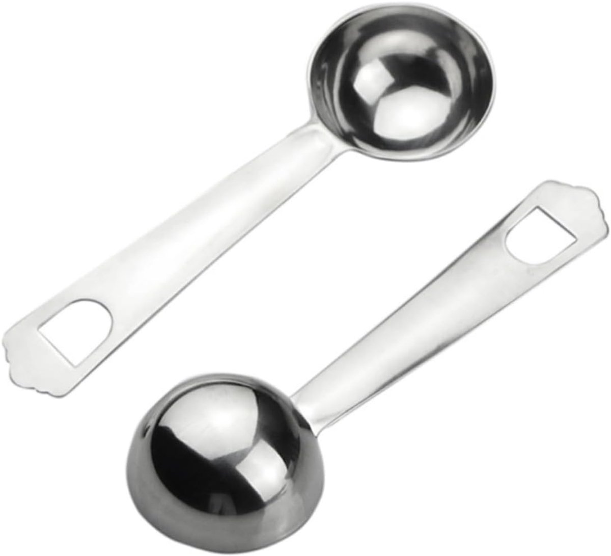 2 stuks- koffiemaatlepel-Multifunctionele koffiemaatlepel 20ml-Koffiepoederschepje-Koffielepel-Maatscheppen-Keukenhulpmiddel-Koffie Schepje- Maatschepse- Geschikt Voor Koffiepoeder En Thee-Koffie Accessoires-Zilver