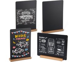 BESTOOL 4 Pack Chalkboard Signs, Vintage Wooden Table Top Chalkboards with Stands, Decorative Mini Chalkboard Table - ShopVlot