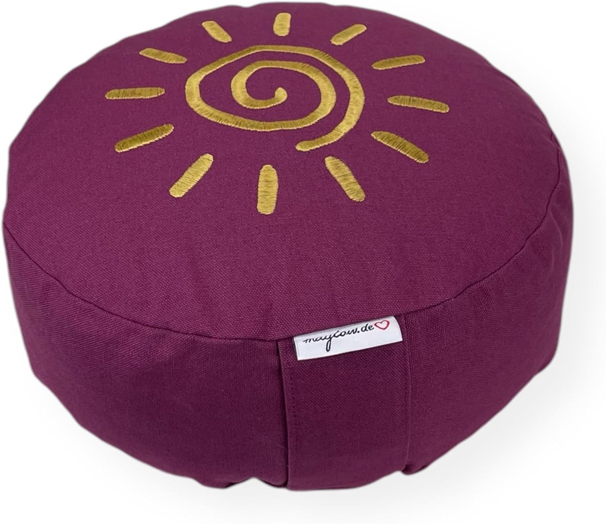 Yoga Cushion H 15 cm Embroidery Shanti Sun Labyrinth Washable Cover Filled Buckwheat SPT Comfortable High-Quality - ShopVlot