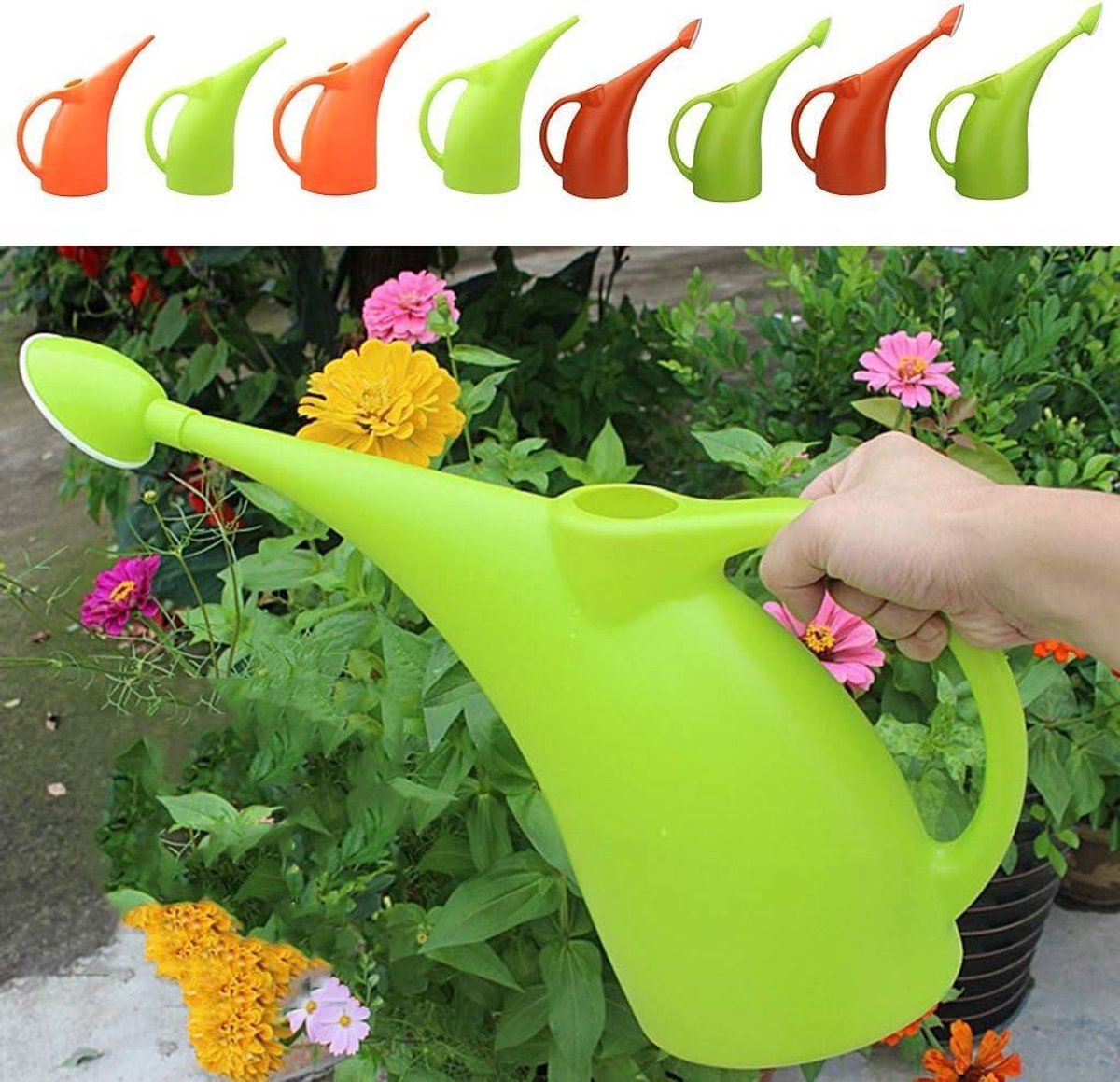 Gieter Lange Tuit - Waterplanten Spuit - Planten Water Geven - Afneembare Douchekop - 3 Liter - Groen