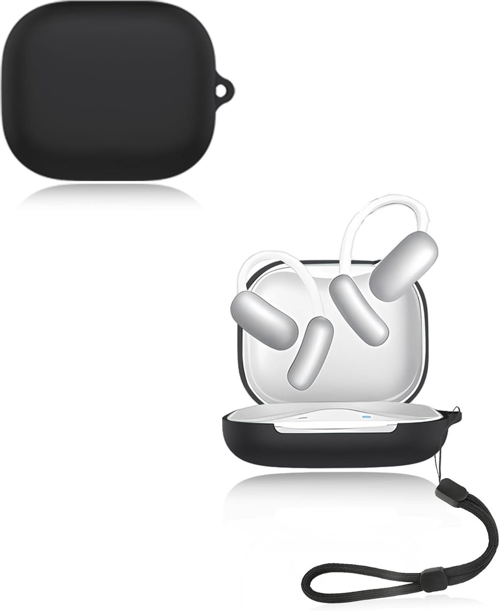 Soundcore AeroFit Plus Earbud Case, Soft Silicone Protective Case Compatible with Soundcore AeroFit+ with Cord - ShopVlot