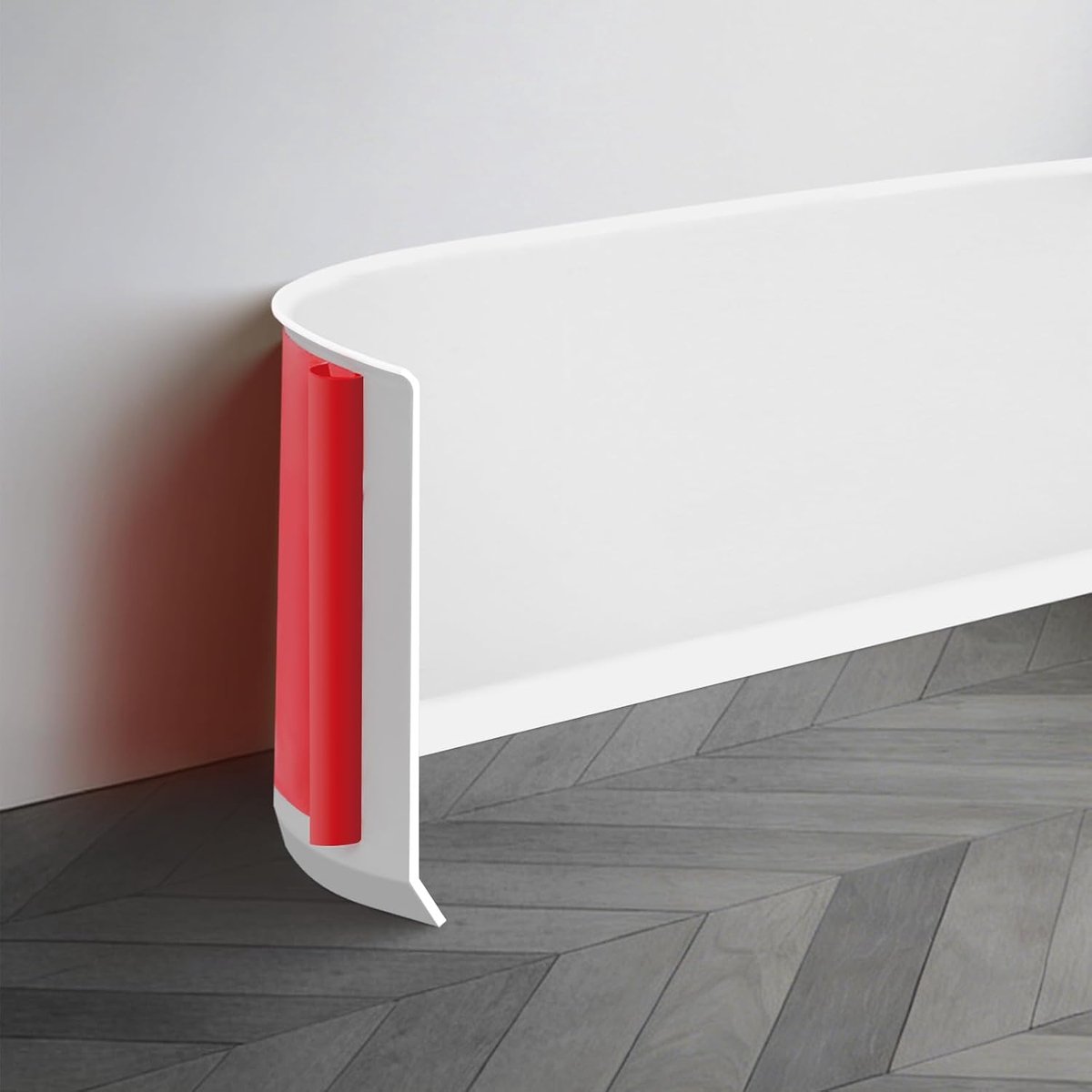 Adhesive Skirting Board Flexible PVC Skirting Board, Peel and Stick Wall Frame, White, 5cm x 5m - ShopVlot