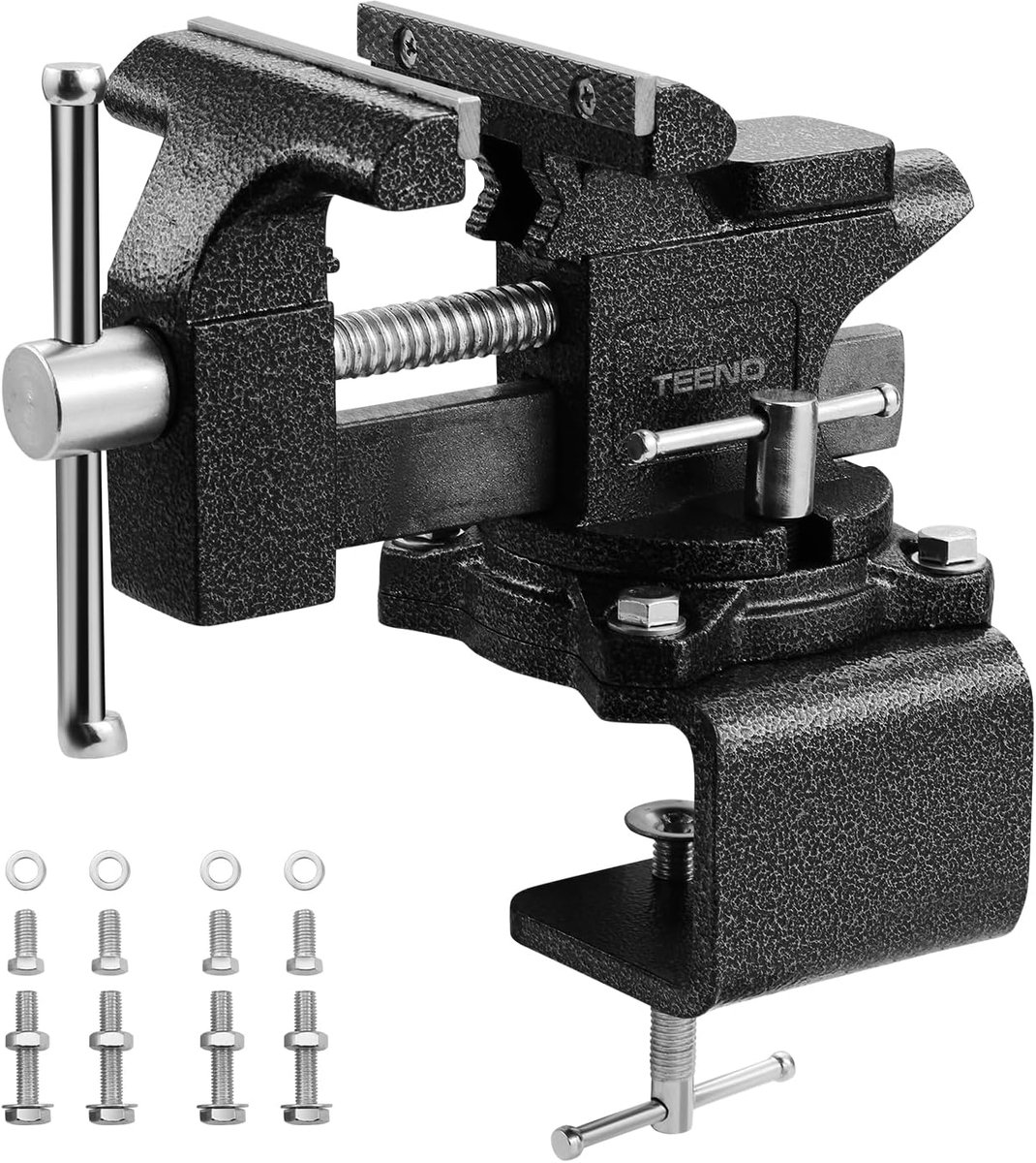 TEENO Jaw width 113 mm, workbench set, cast steel, tension force 2000 kg, removable, table stand, rotatable and - ShopVlot