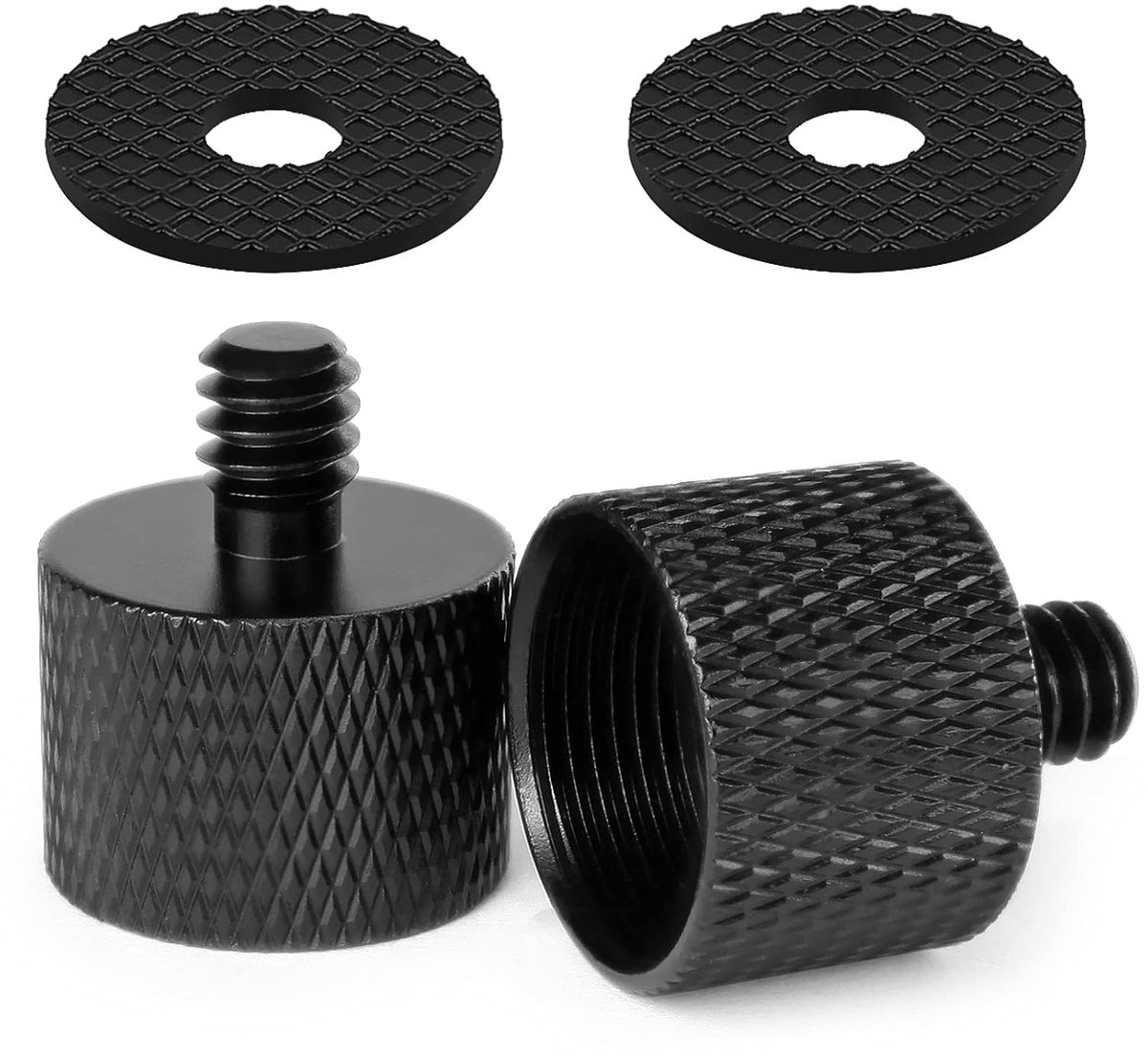 Microphone Screw Adapter with Rubber Cushion, Thread Adapter 5/8 Inch Female to 1/4 Inch Male for Microphone Stand - ShopVlot