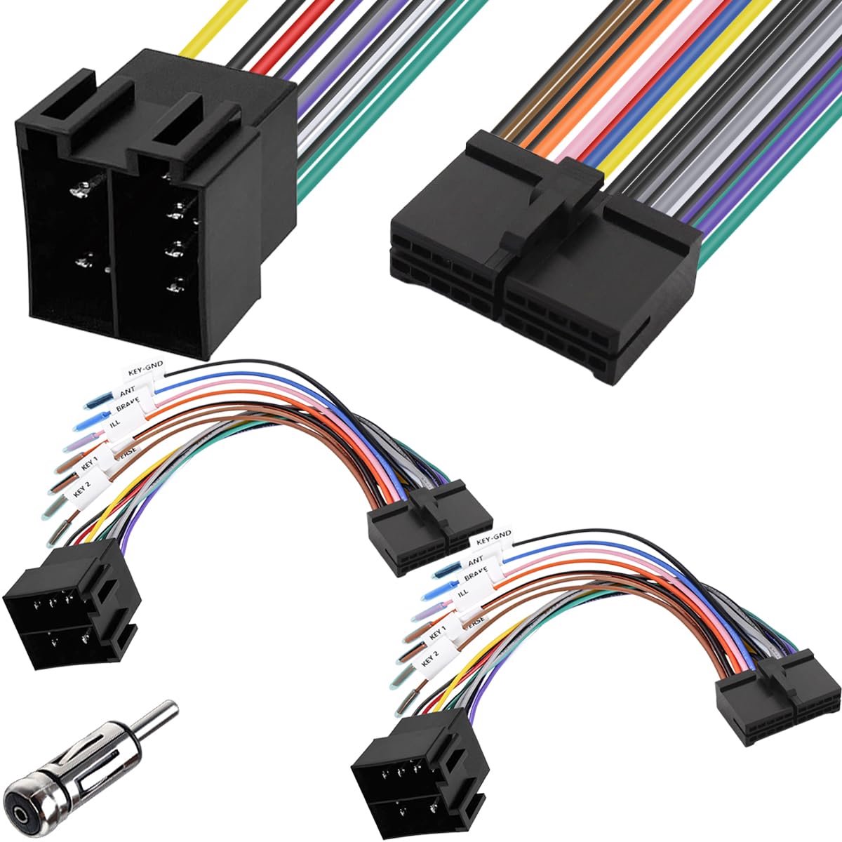 20-pins ISO-connector voor autoradio 20-pins naar 16-pins ISO-adapter DIN-scherm autoradio-bedradingskabelconnector - ShopVlot