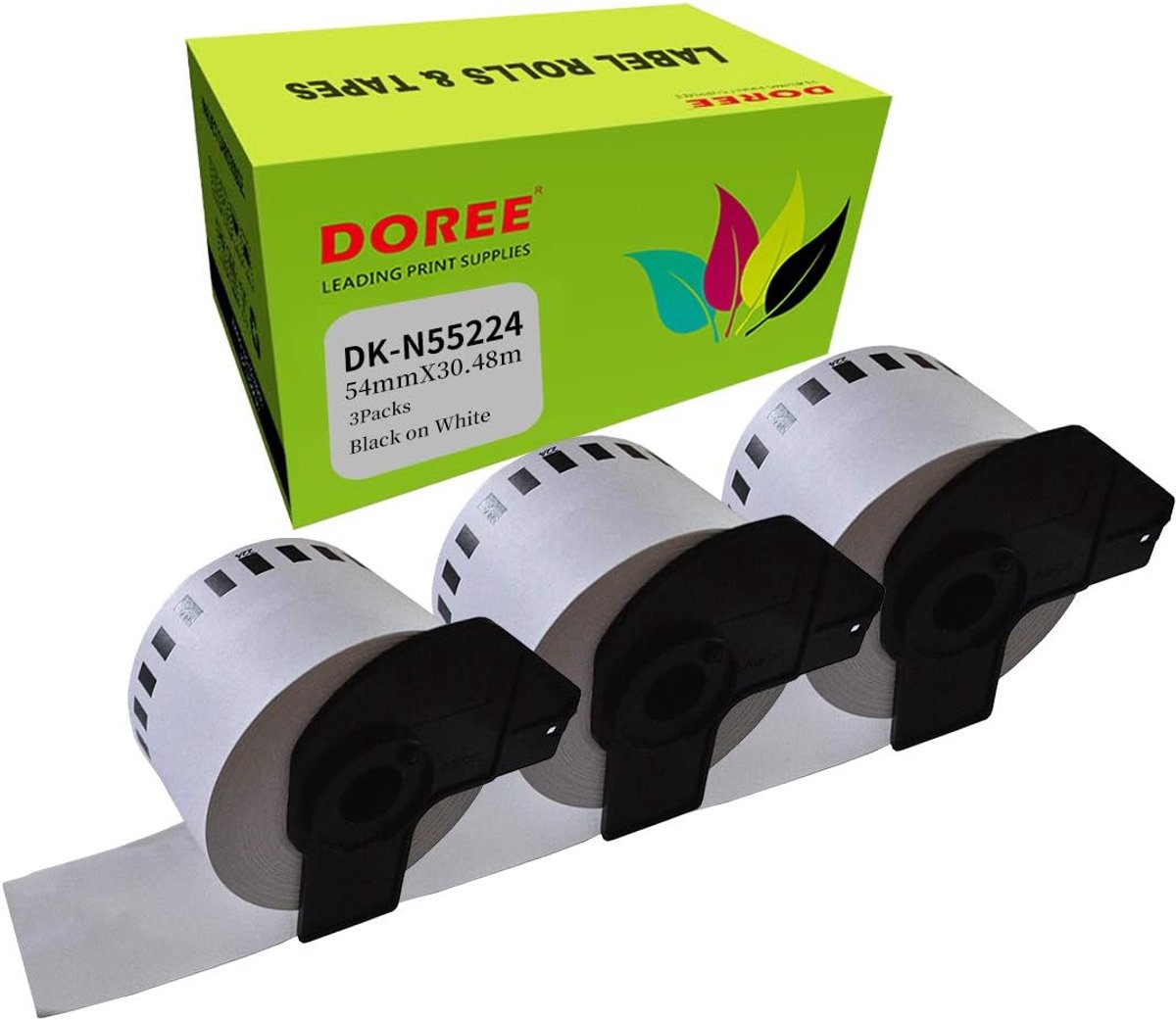DOREE DK-N55224 DKN55224 54mm x 30.48m Continuous length Non-adhesive White Label for Brother P-Touch QL-650TD - ShopVlot
