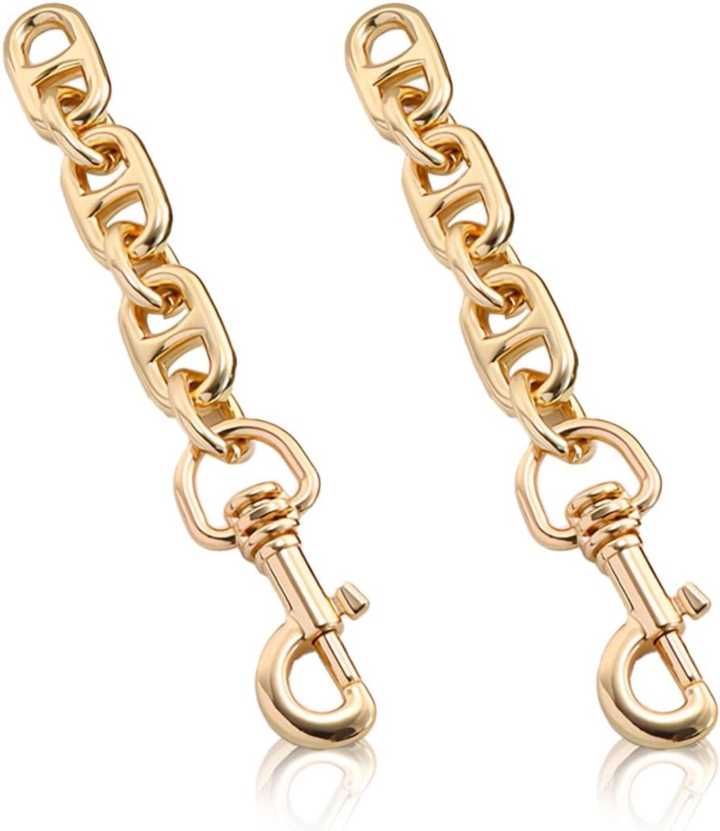 2 Pcs Extension Chains Bag Chain Strap for Alloy Bag Antique Gold Shoulder Strap Shoulder Bag Chains with Swivel - ShopVlot
