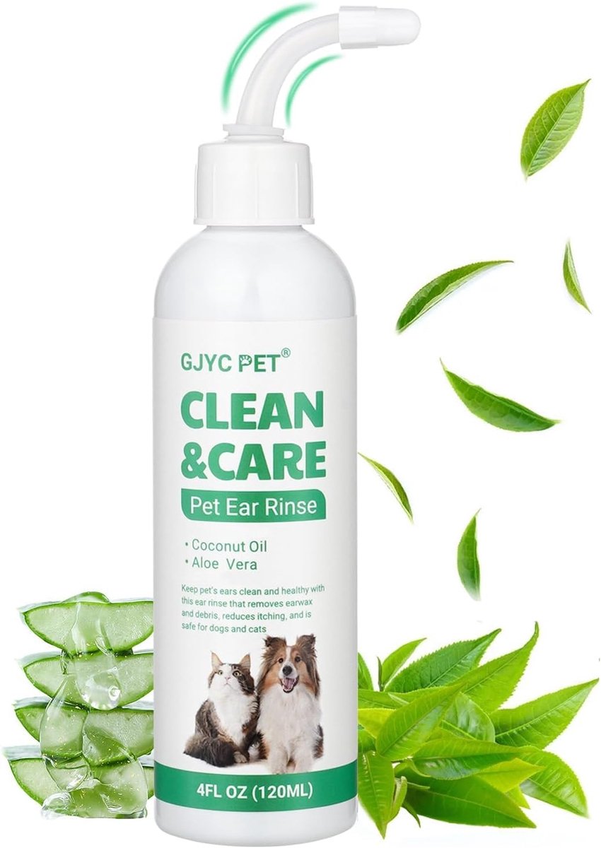 Dog Ear Wash, Dog Ear Drops Stop Ears Inflammation and Itching, Pet Ear Cleaner for Dogs and Cats, Dog Ear Cleaning - ShopVlot