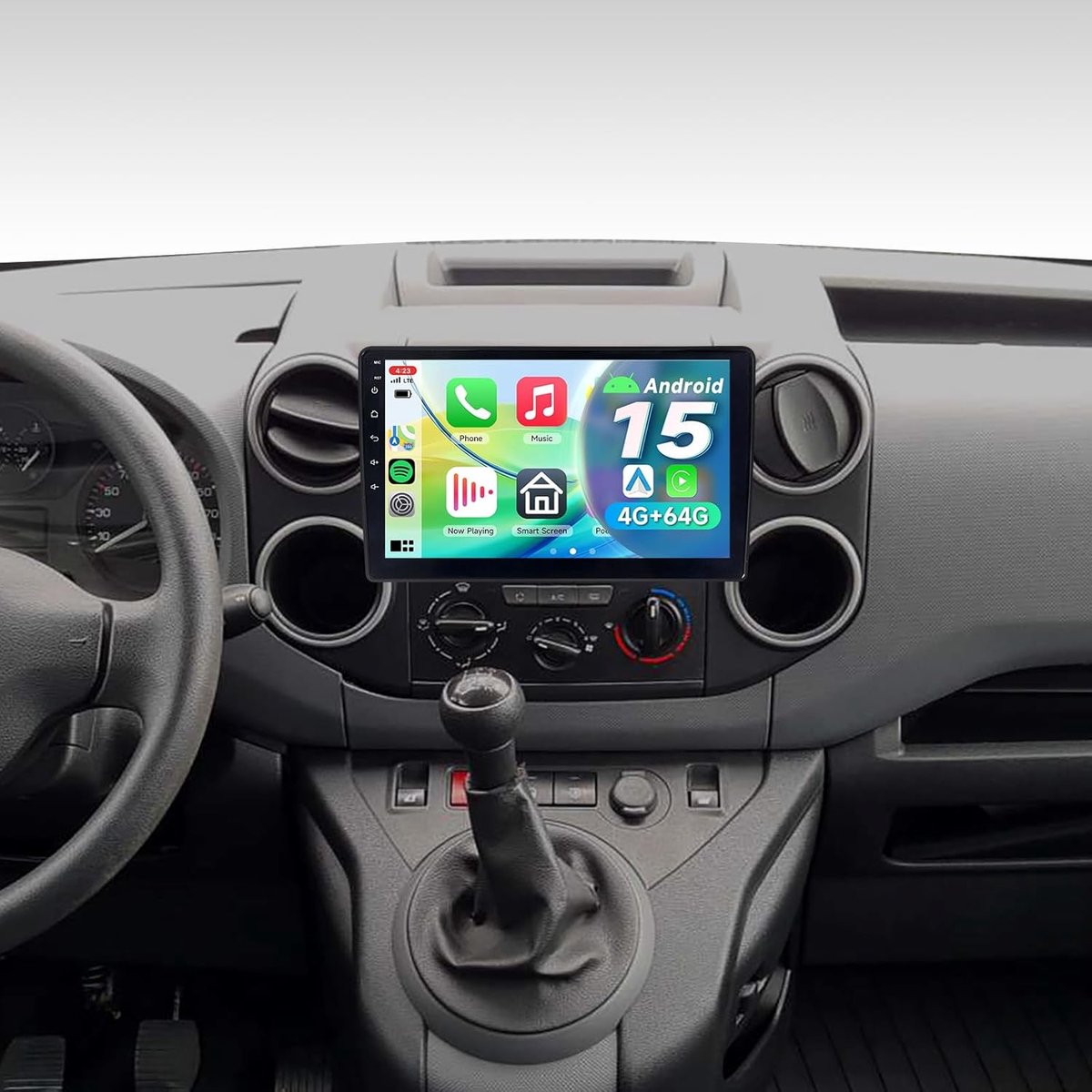 Car Radio Android 14 with Wireless CarPlay & Android Auto - 9 inch IPS touchscreen for clear vision, 2 + 64 GB memory - ShopVlot