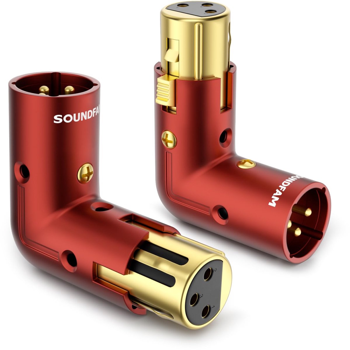 Adapter XLR 90 Degree for Microphone Cable with Adjustable Angle, Professional XLR Male to Female Gold Plated - ShopVlot