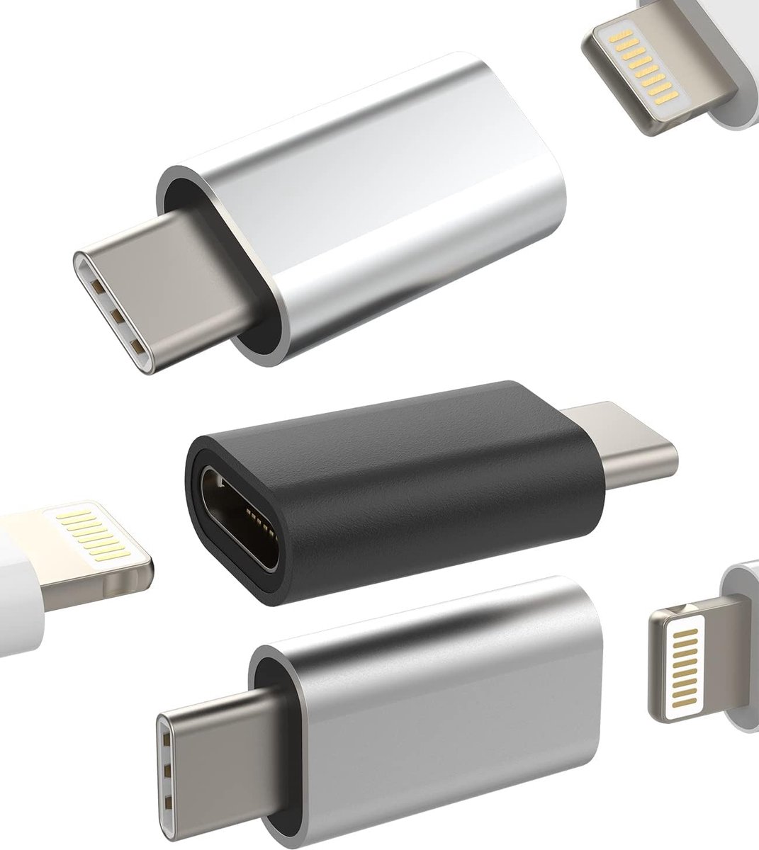 Lightning naar USB C type-C mannelijke adapter snel opladen OTG (3 stuks) connector voor Apple voor iPhone 14 kabel - ShopVlot