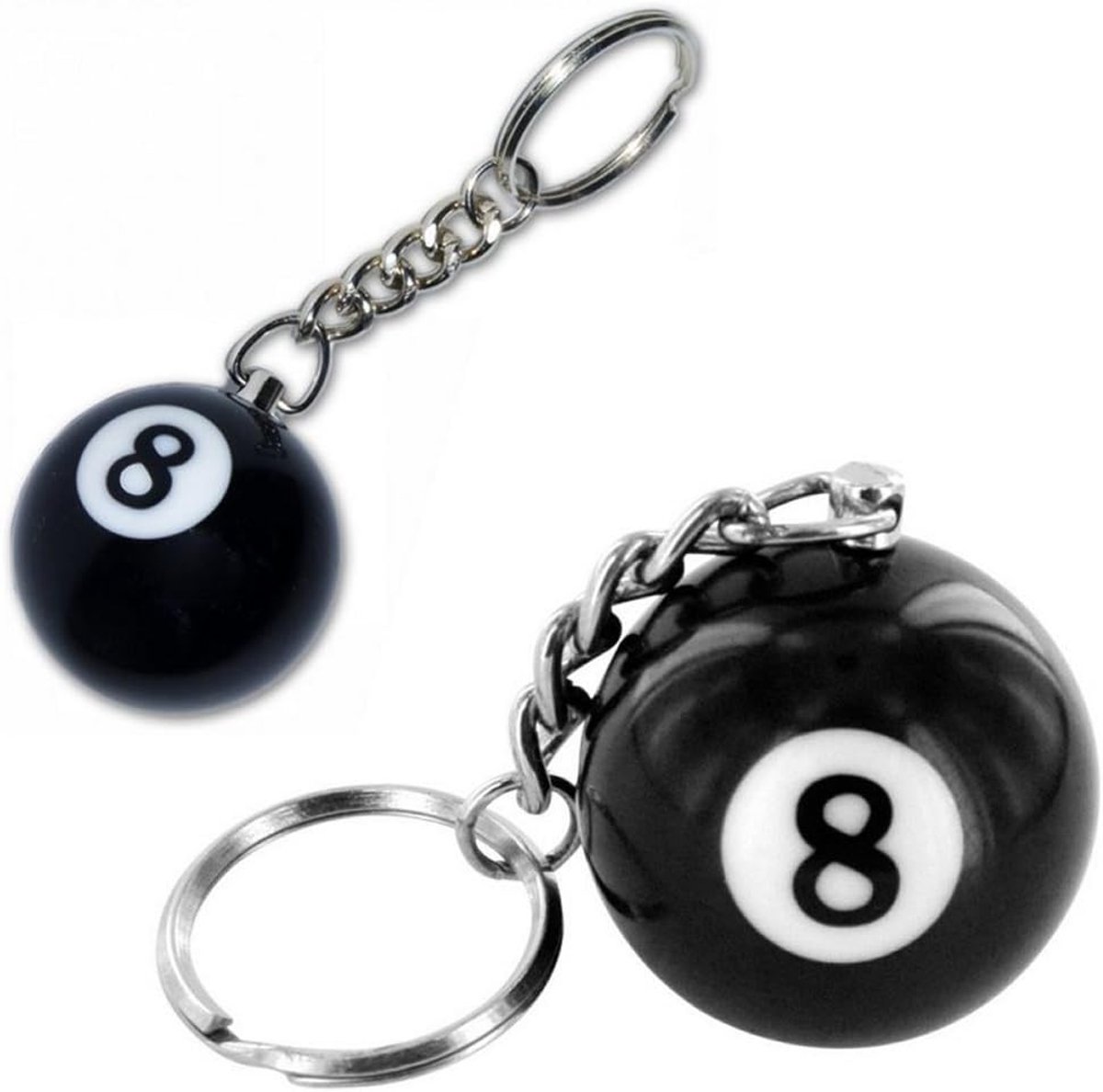 Retrogame Ball Number Keyring Billiard Otto, No. 8 - ShopVlot